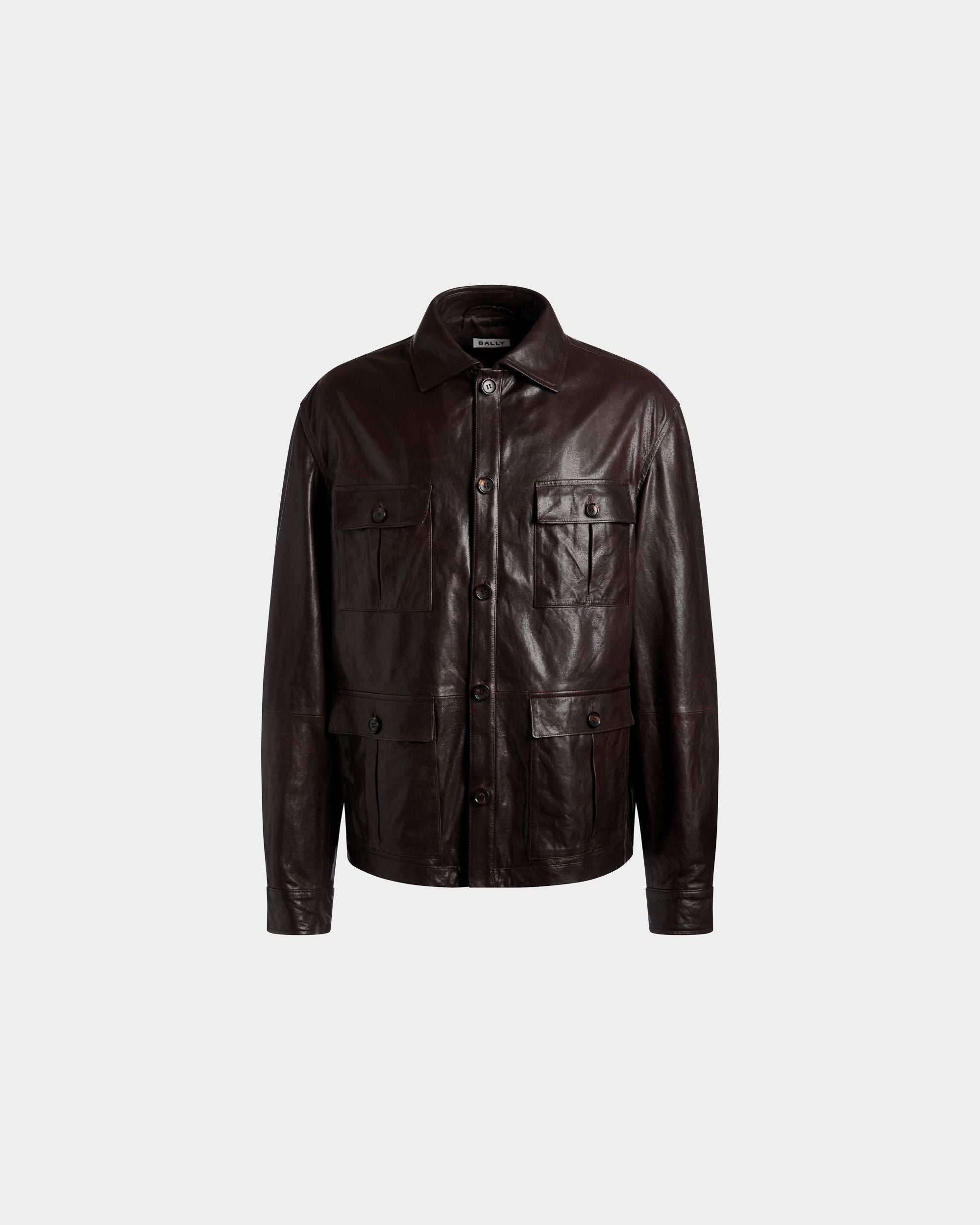 Veste Saharienne En Cuir Ebano - Homme - Bally - 01