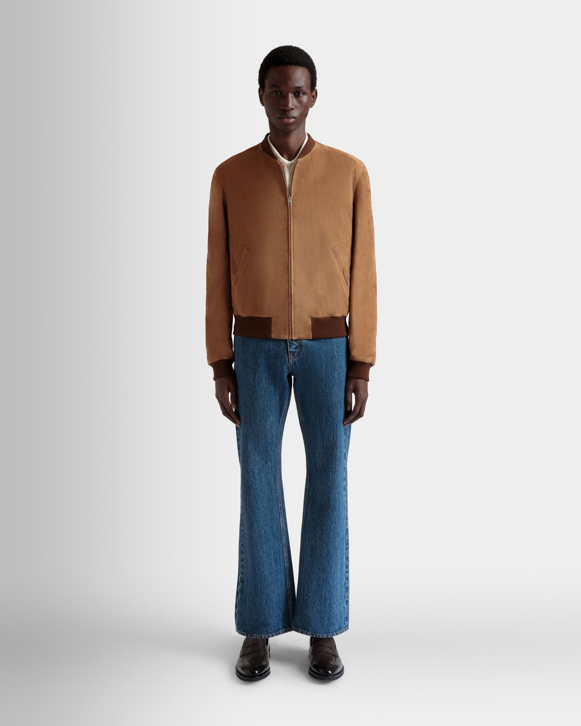 Blouson Bomber En Daim Marron - Homme - Bally - 02