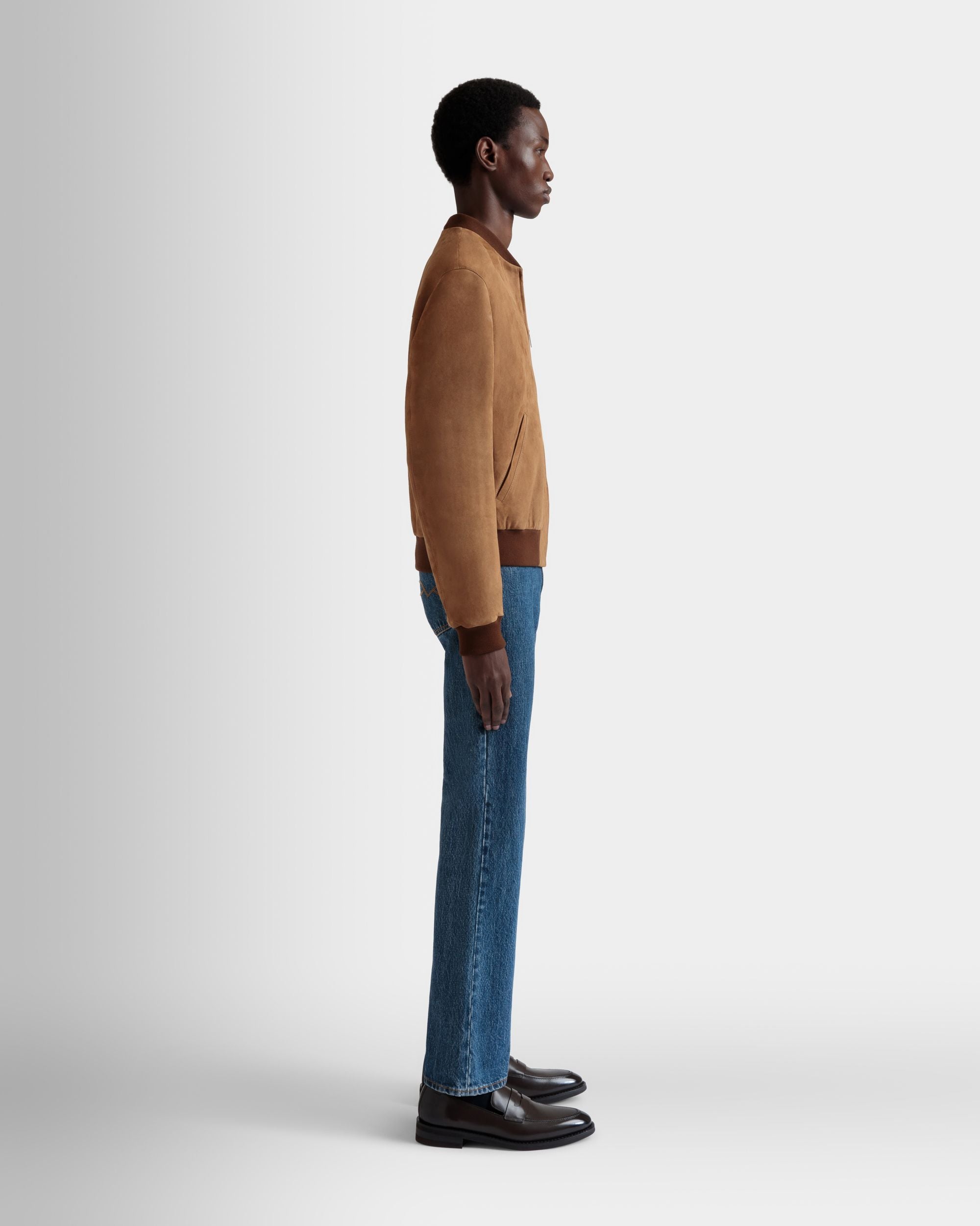 Blouson Bomber En Daim Marron - Homme - Bally - 05