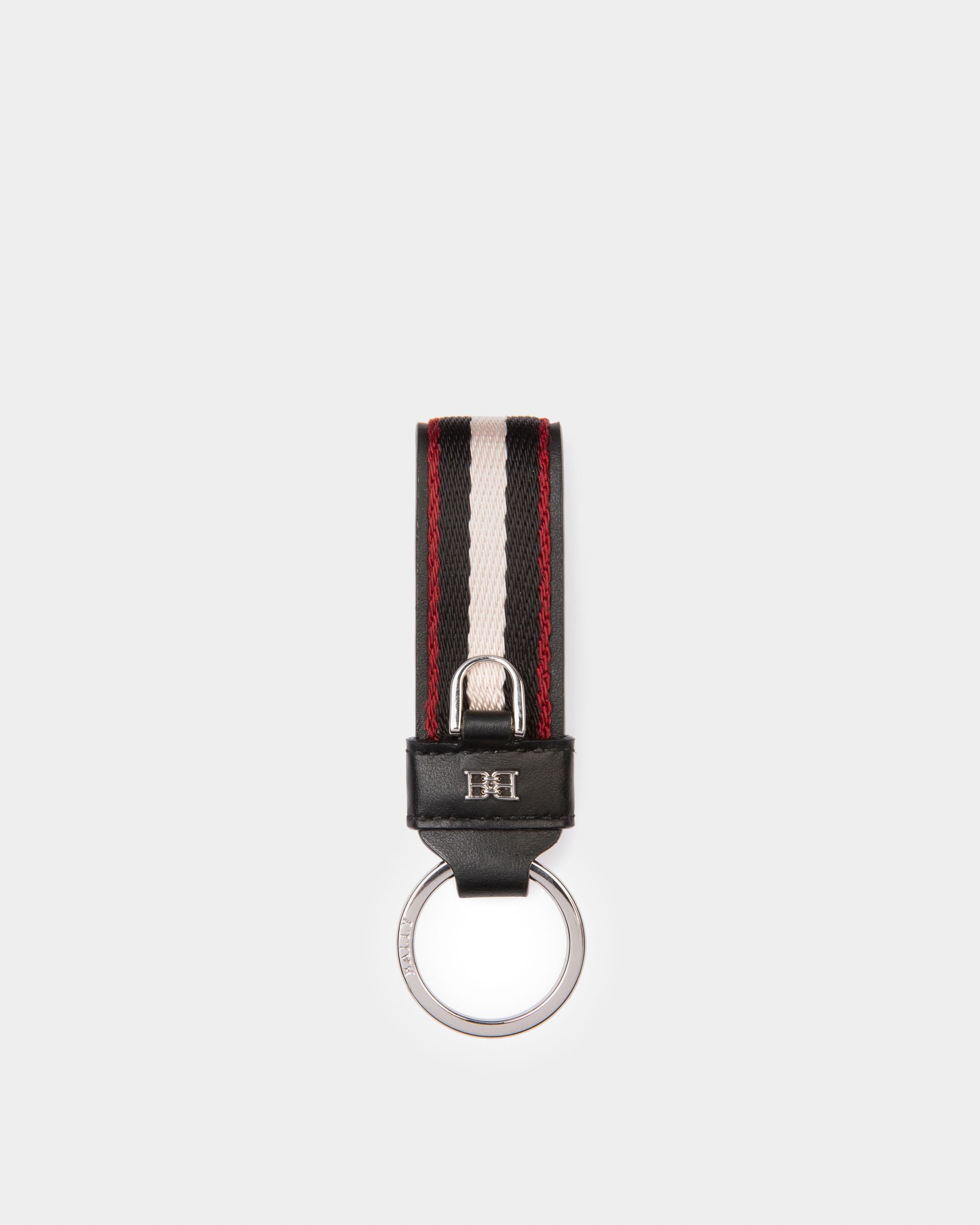 Baronn Porte-Clés En Tissu Et Cuir Noir - Homme - Bally - 01