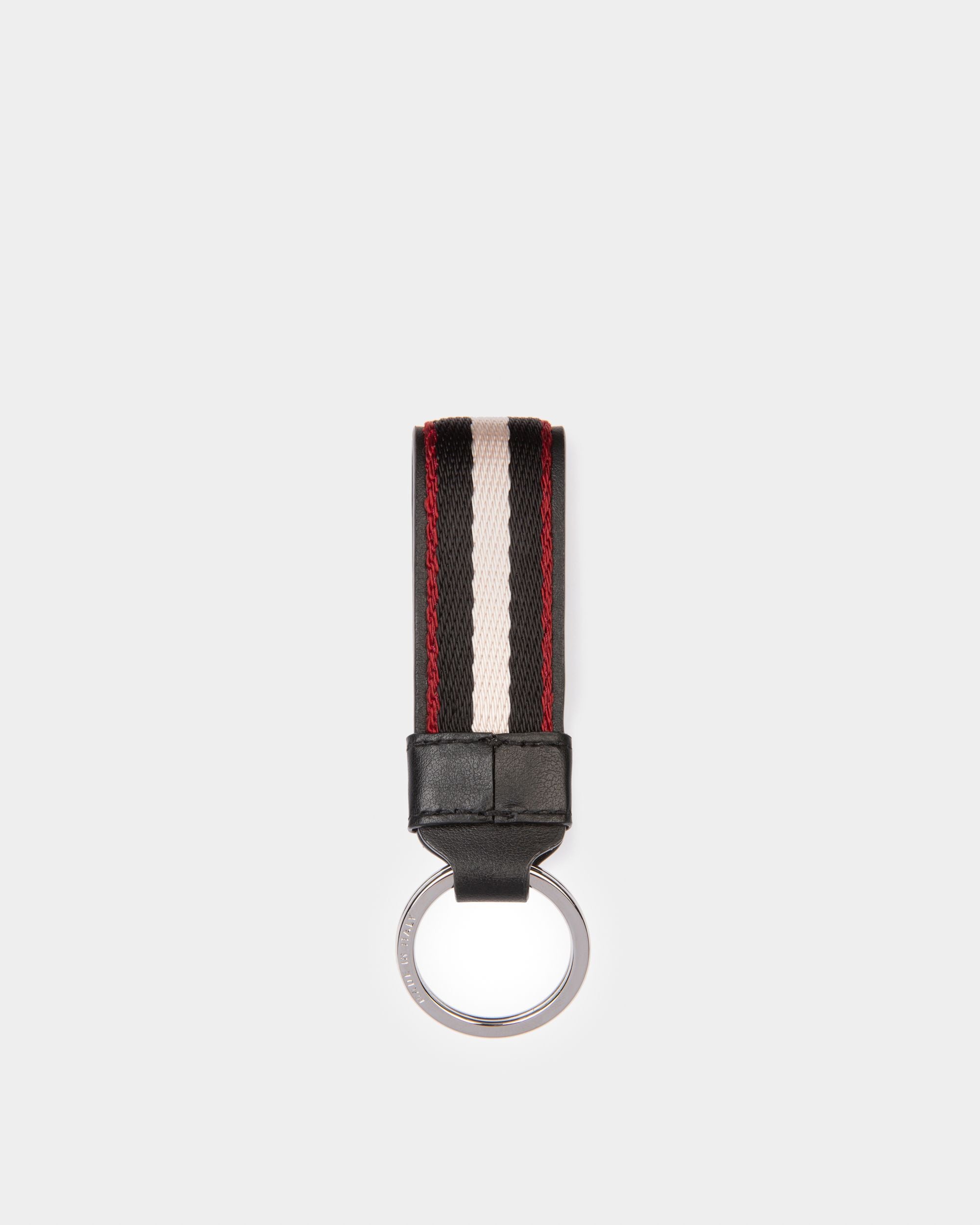 Baronn Porte-Clés En Tissu Et Cuir Noir - Homme - Bally - 02