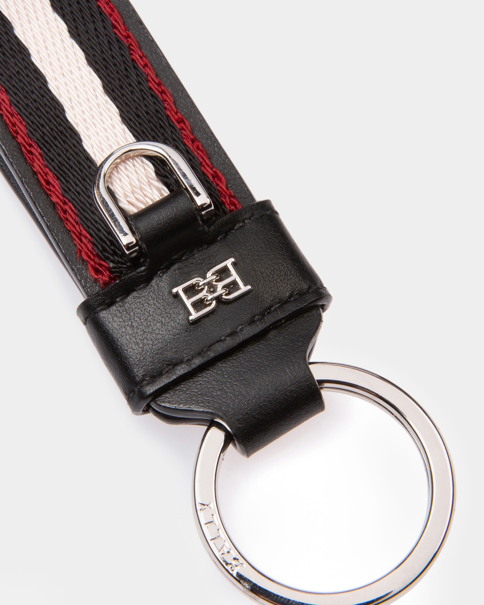 Baronn Porte-Clés En Tissu Et Cuir Noir - Homme - Bally - 03
