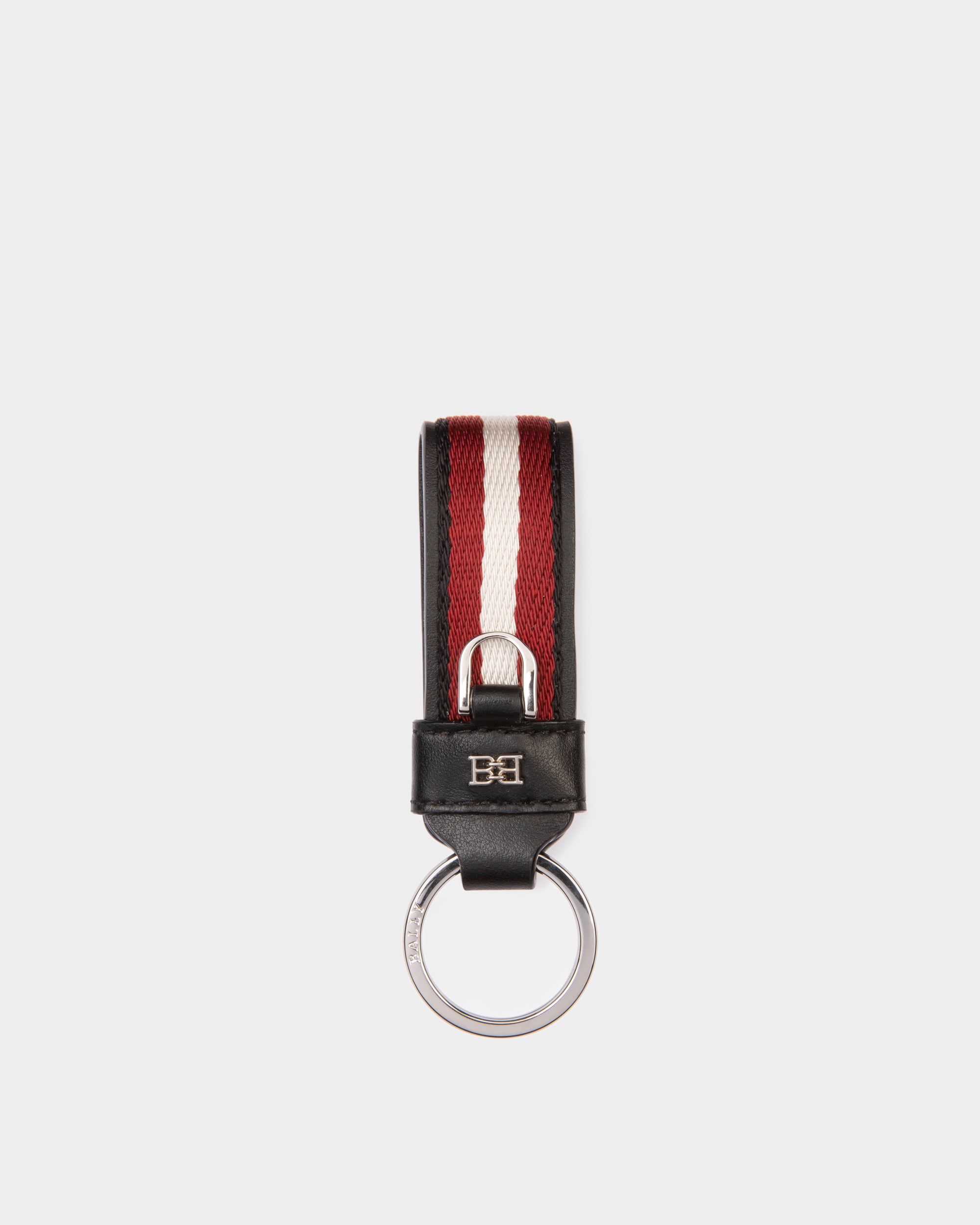 Baronn Porte-Clés En Tissu Et Cuir Rouge - Homme - Bally - 01