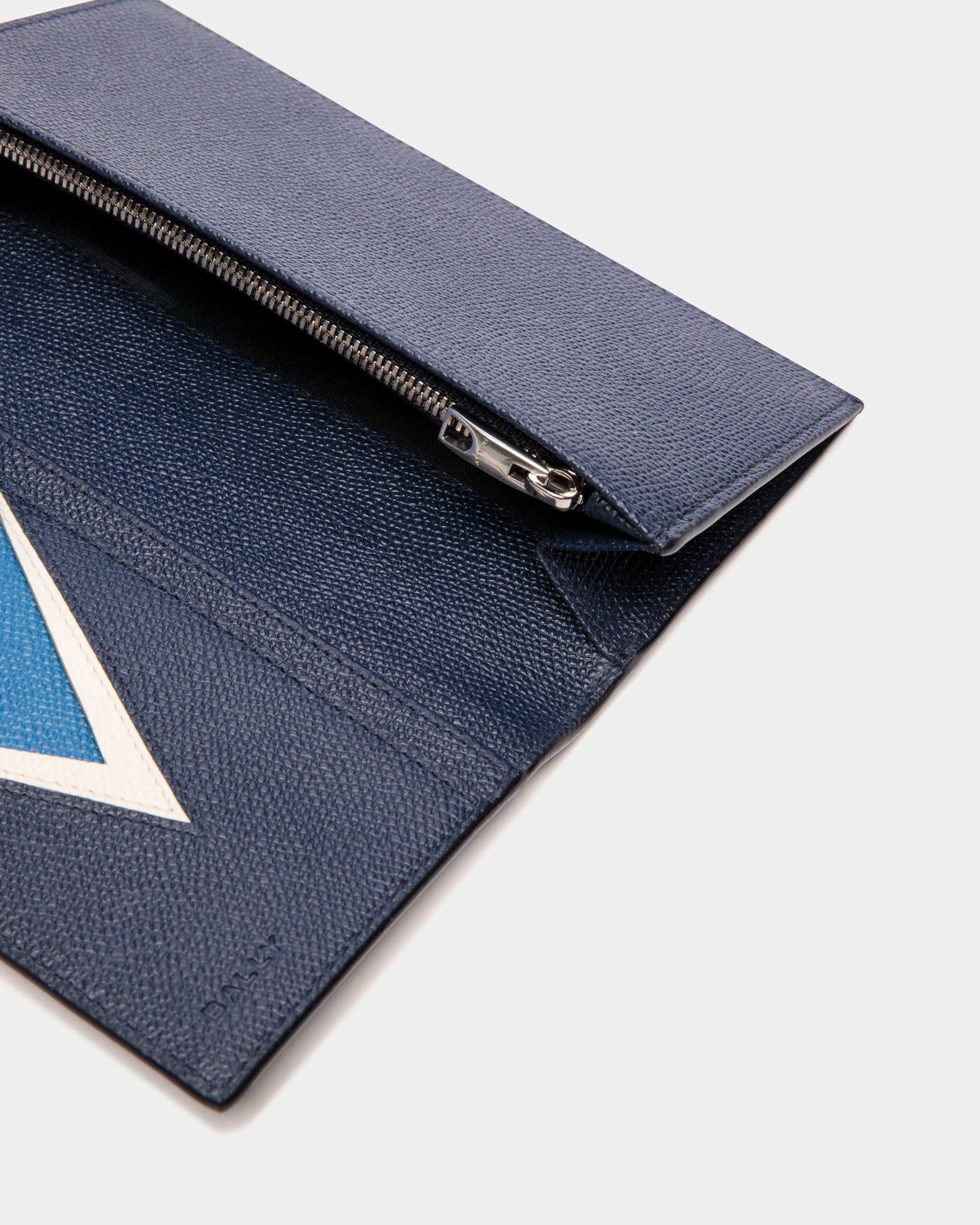 Portefeuille Continental Flag En Cuir Bleu - Homme - Bally - 04