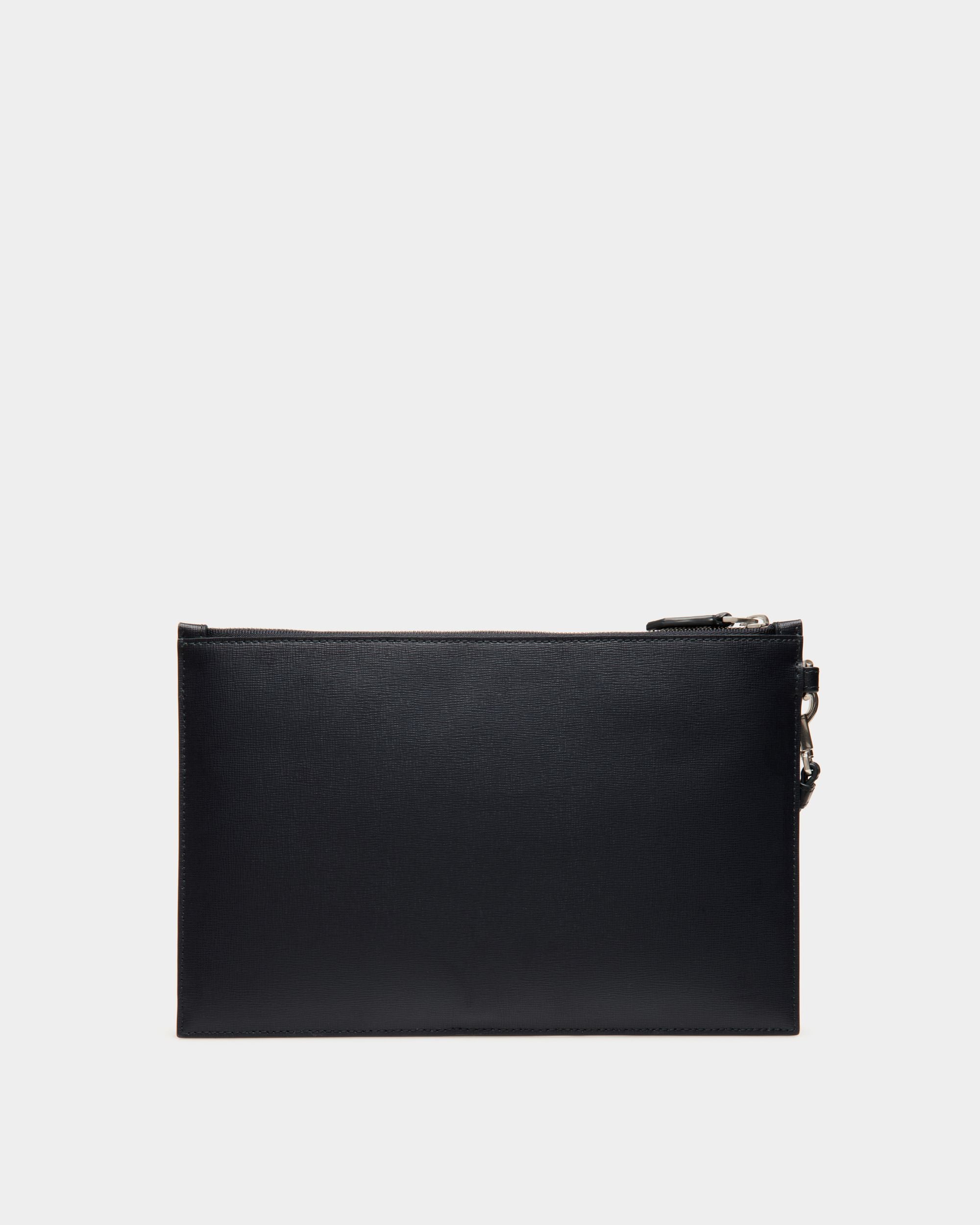 Pochette Mythos En Cuir Recyclé Navy Blue - Homme - Bally - 02