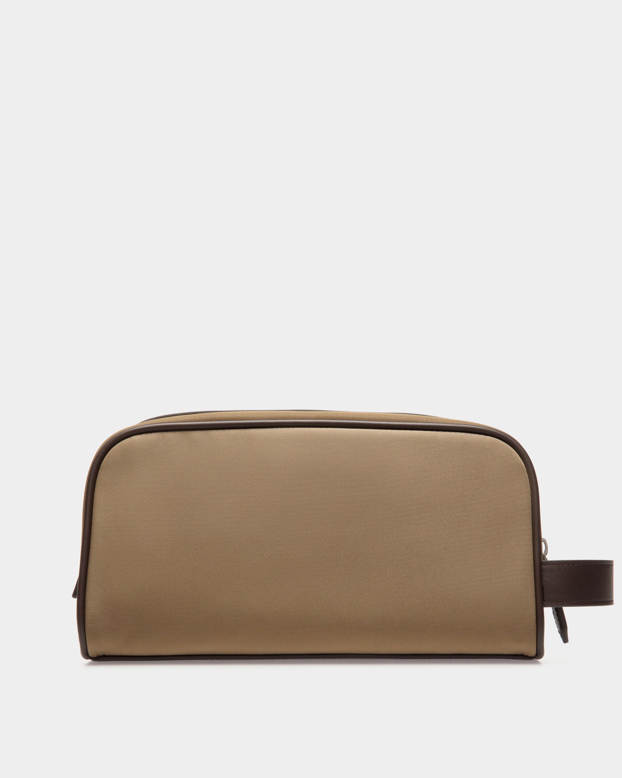 Code Washbag in Camel Nylon - Men's - Bally - 02
