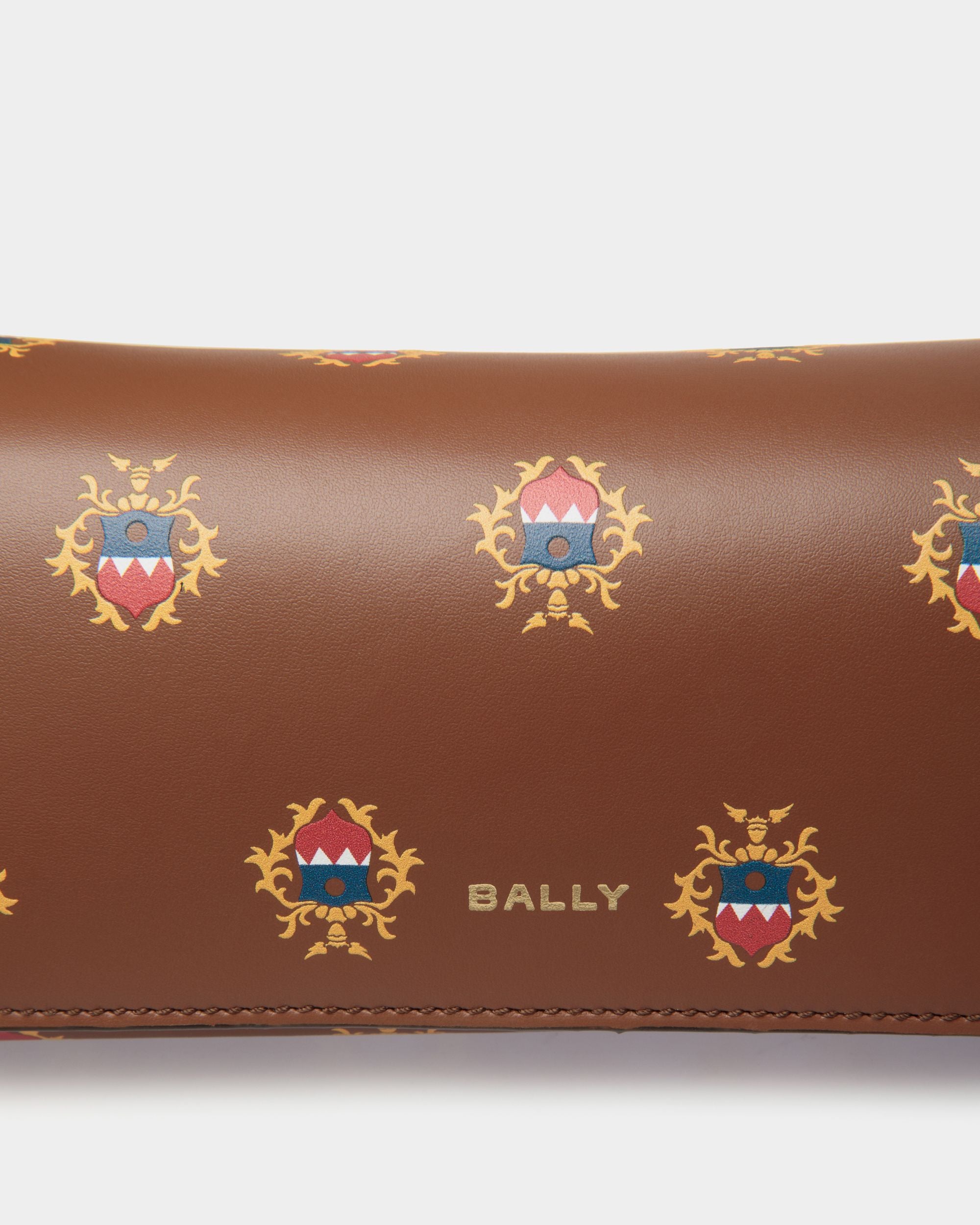 Easy Bally Glasses Case in Brown Leather with a Bally Crest Print - Men's - Bally - 04