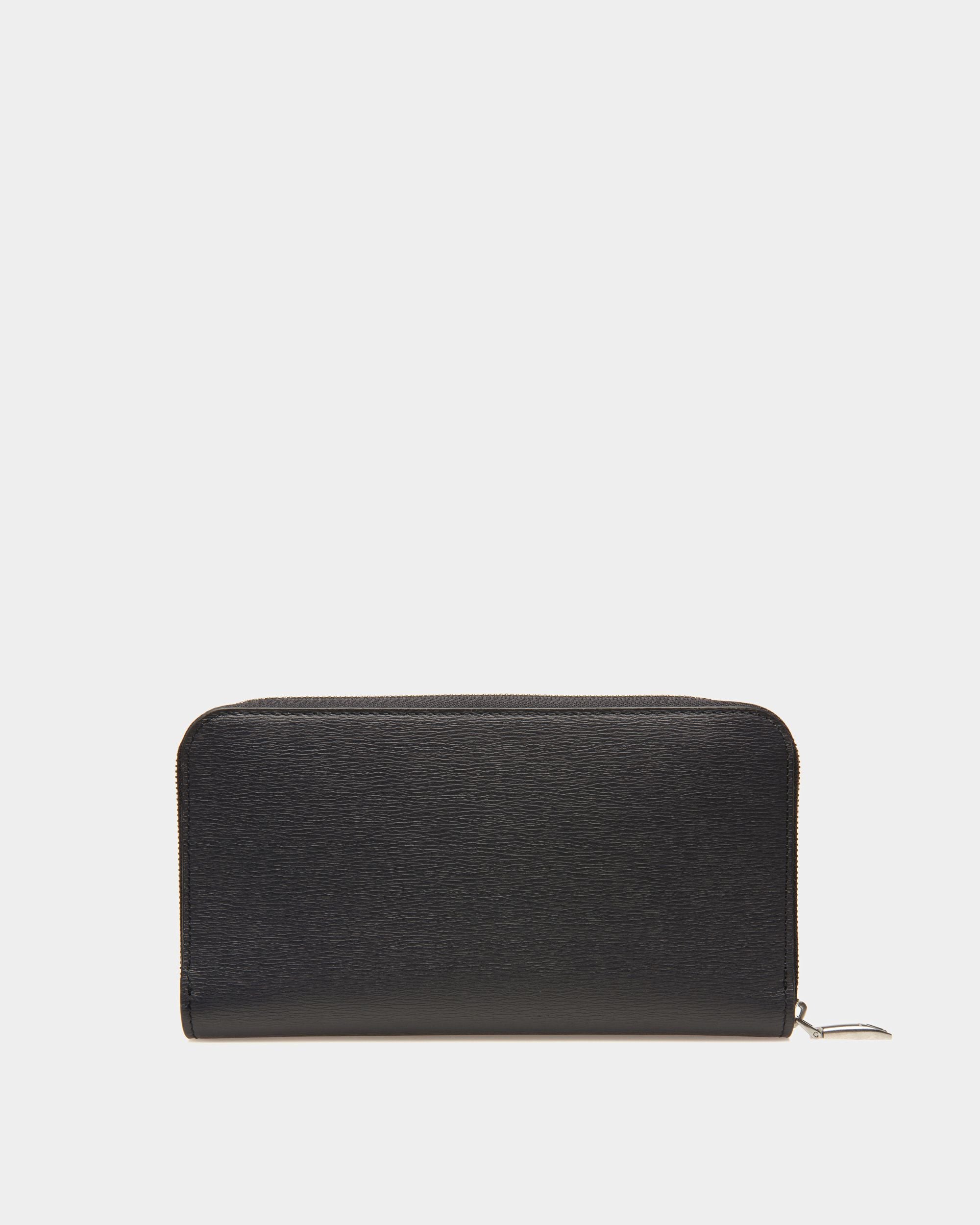 Crossing Zip Around Wallet In Midnight Leather - Men's - Bally - 02