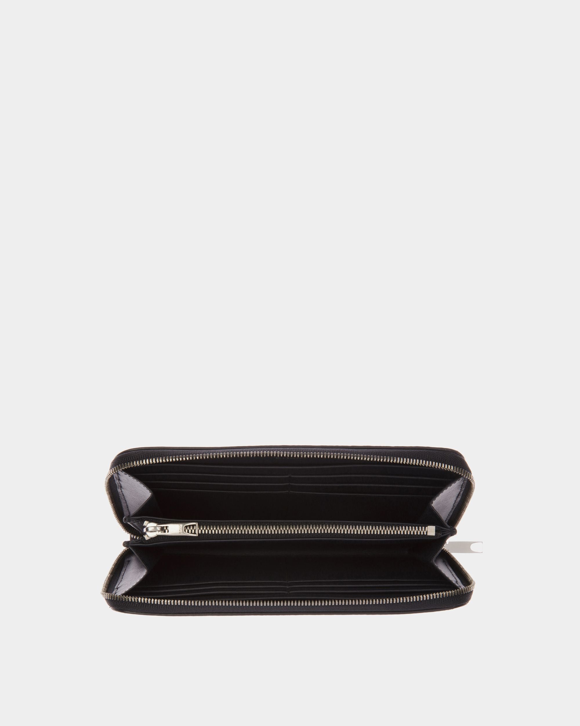Crossing Zip Around Wallet In Midnight Leather - Men's - Bally - 03