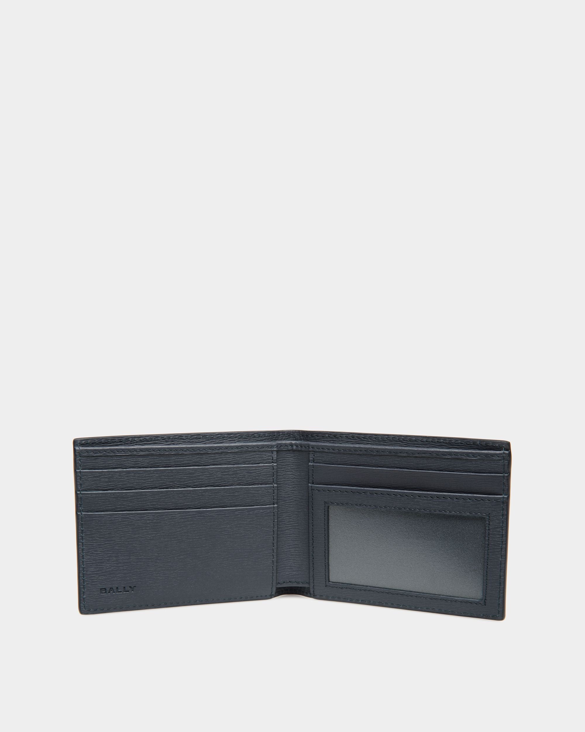 Portefeuille À Deux Volets Crossing Cuir Bleu Nuit - Homme - Bally - 03