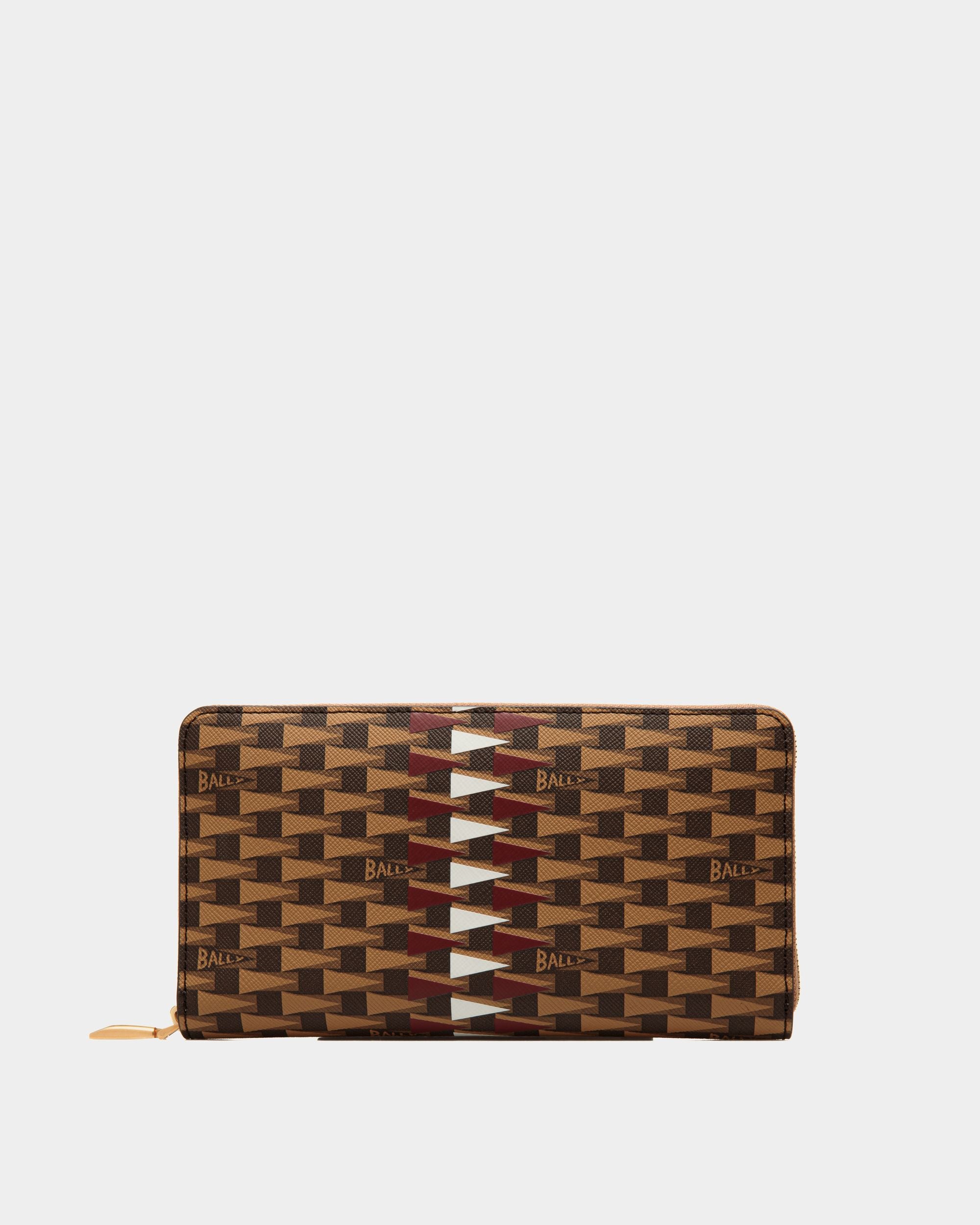 Cartera Pennant De Piel Beige Con Cremallera Alrededor - Hombre - Bally - 01