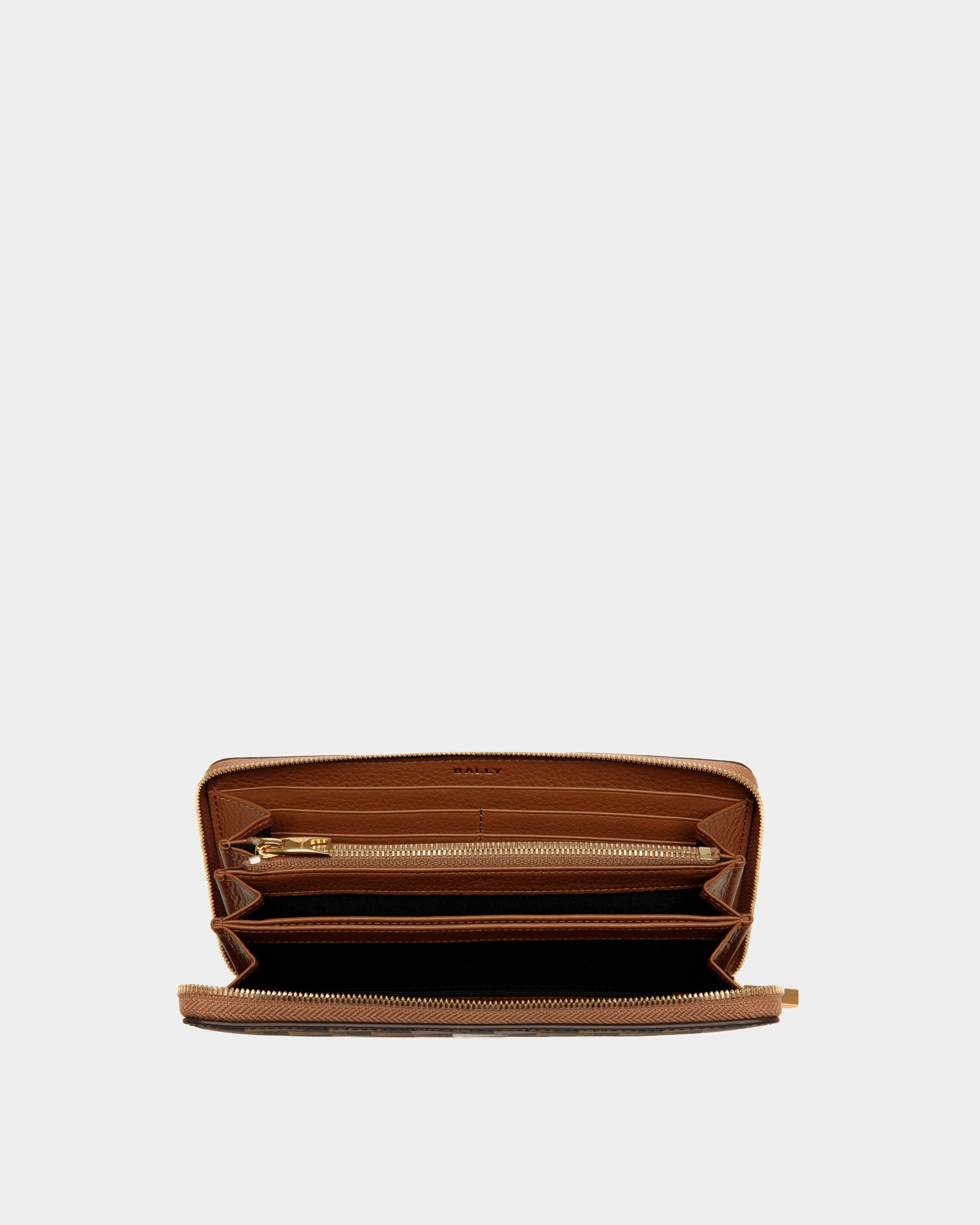 Cartera Pennant De Piel Beige Con Cremallera Alrededor - Hombre - Bally - 03