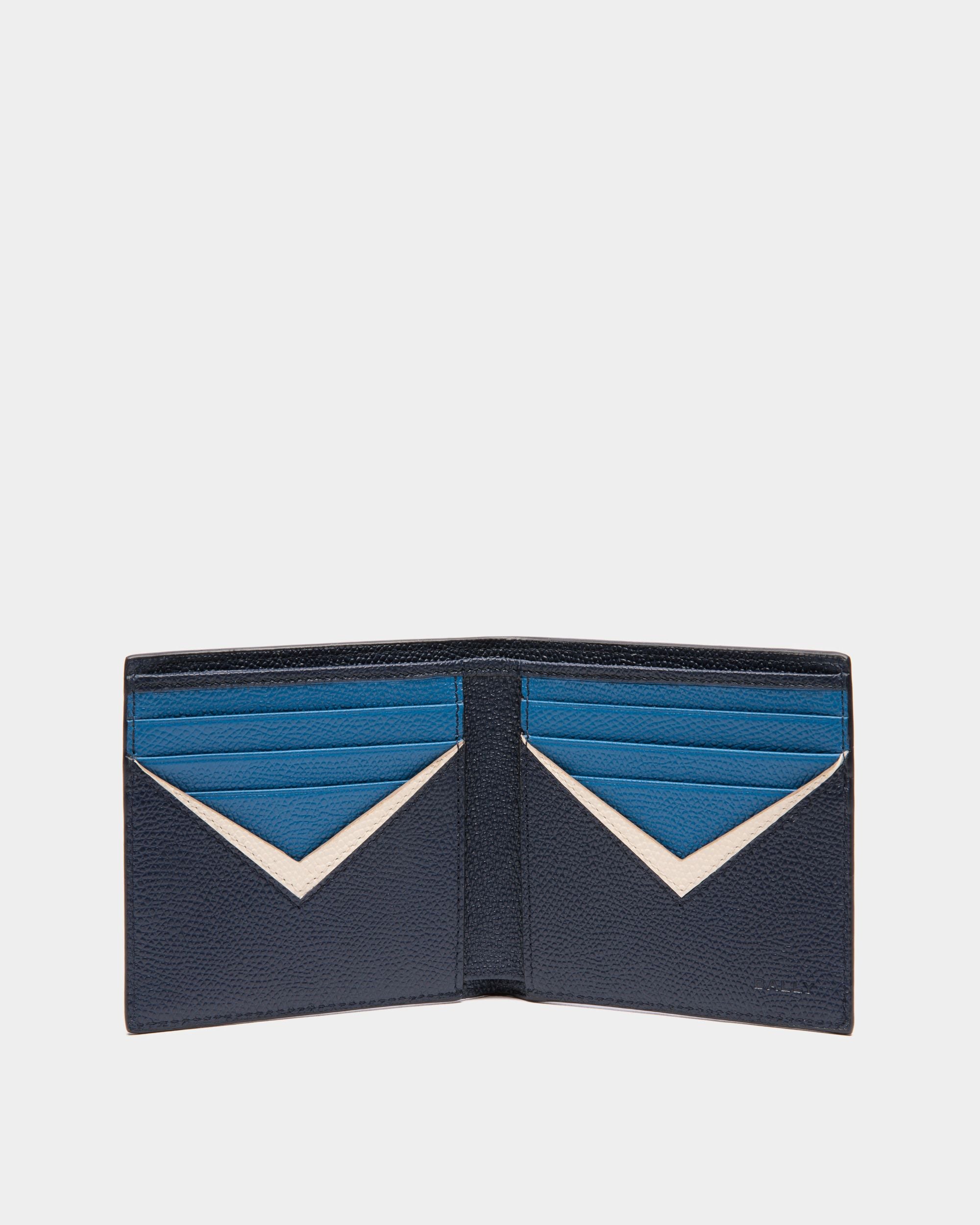Portefeuille À Un Volet Flag En Cuir Bleu - Homme - Bally - 03