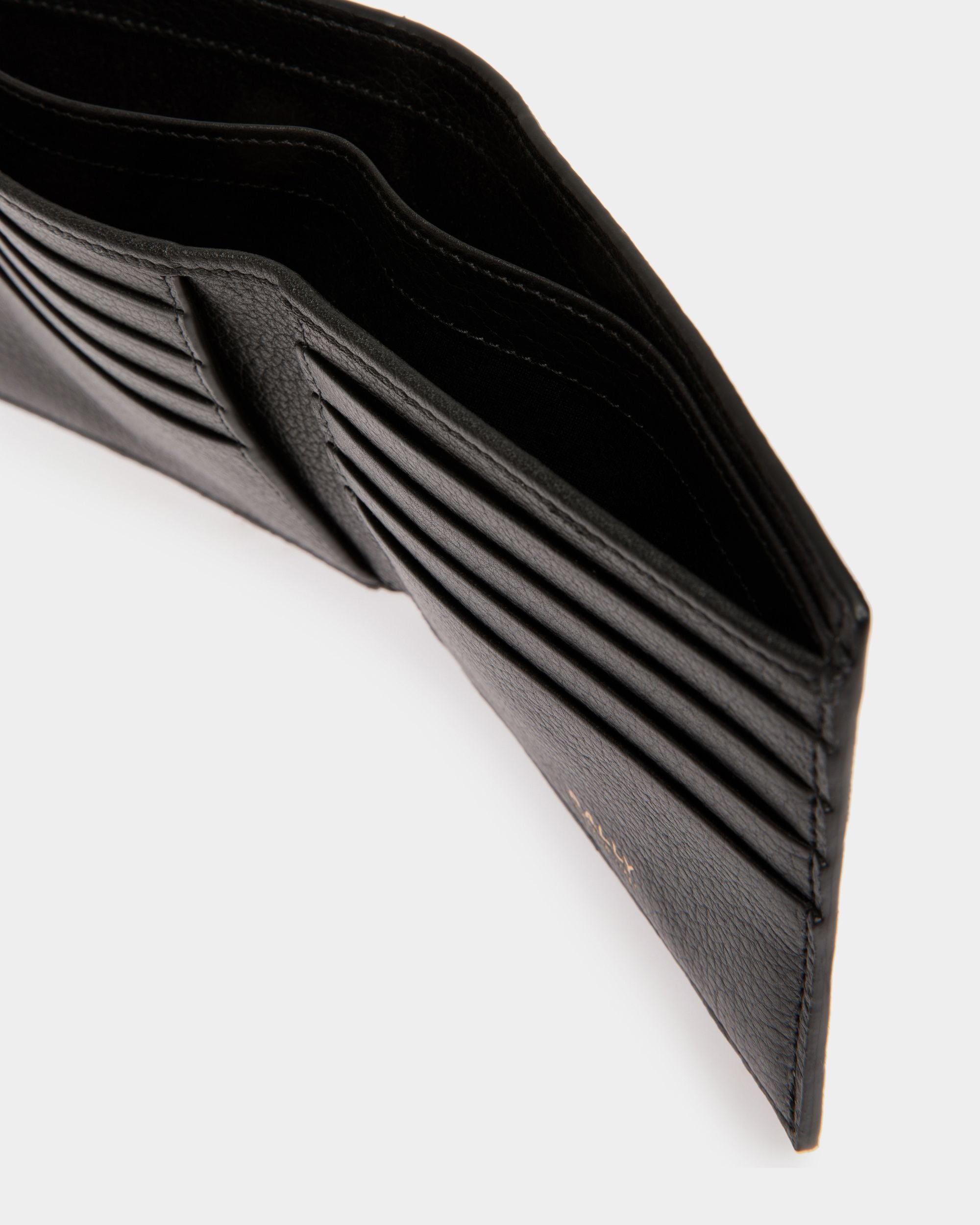 Portefeuille Un Volet 8 CC En Cuir Noir - Homme - Bally - 04