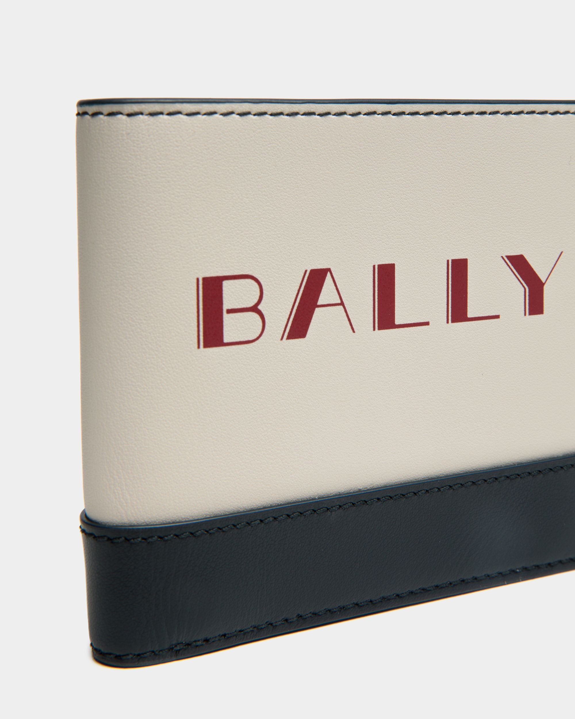 Portefeuille À Deux Volets Summer Capsule En Cuir Blanc Et Navy Blue - Homme - Bally - 04