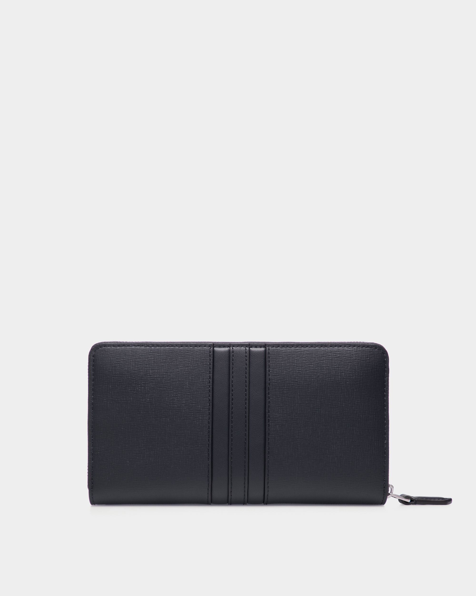 Portefeuille Mythos À Contour Zippé En Cuir Recyclé Navy Blue - Homme - Bally - 02