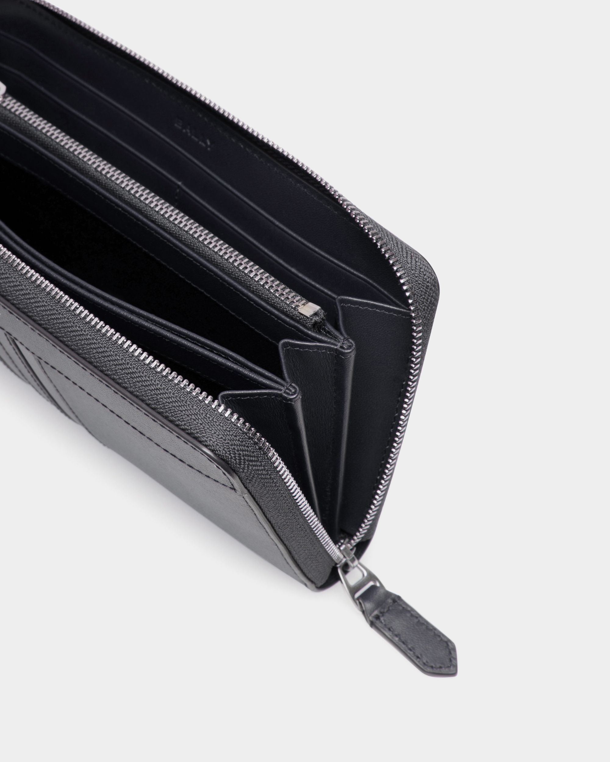 Portefeuille Mythos À Contour Zippé En Cuir Recyclé Navy Blue - Homme - Bally - 04