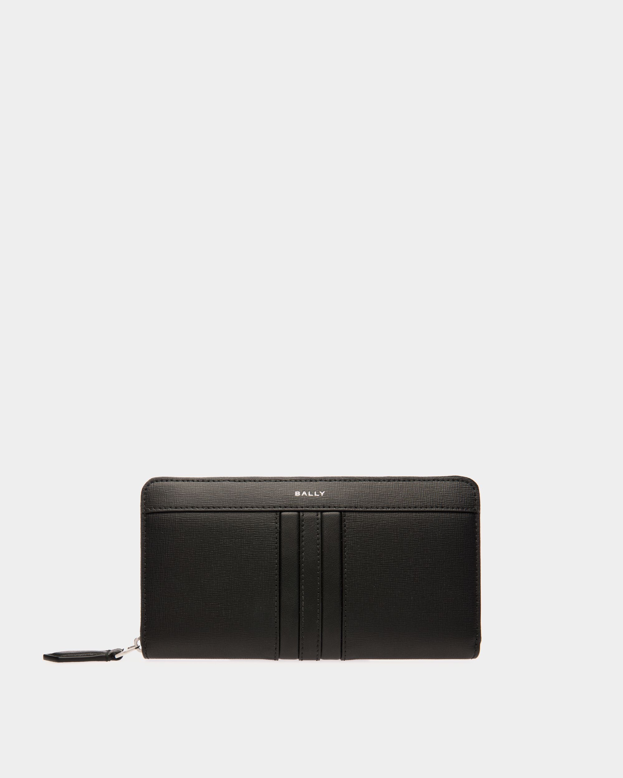 Portefeuille Mythos À Contour Zippé En Cuir Recyclé Noir - Homme - Bally - 01