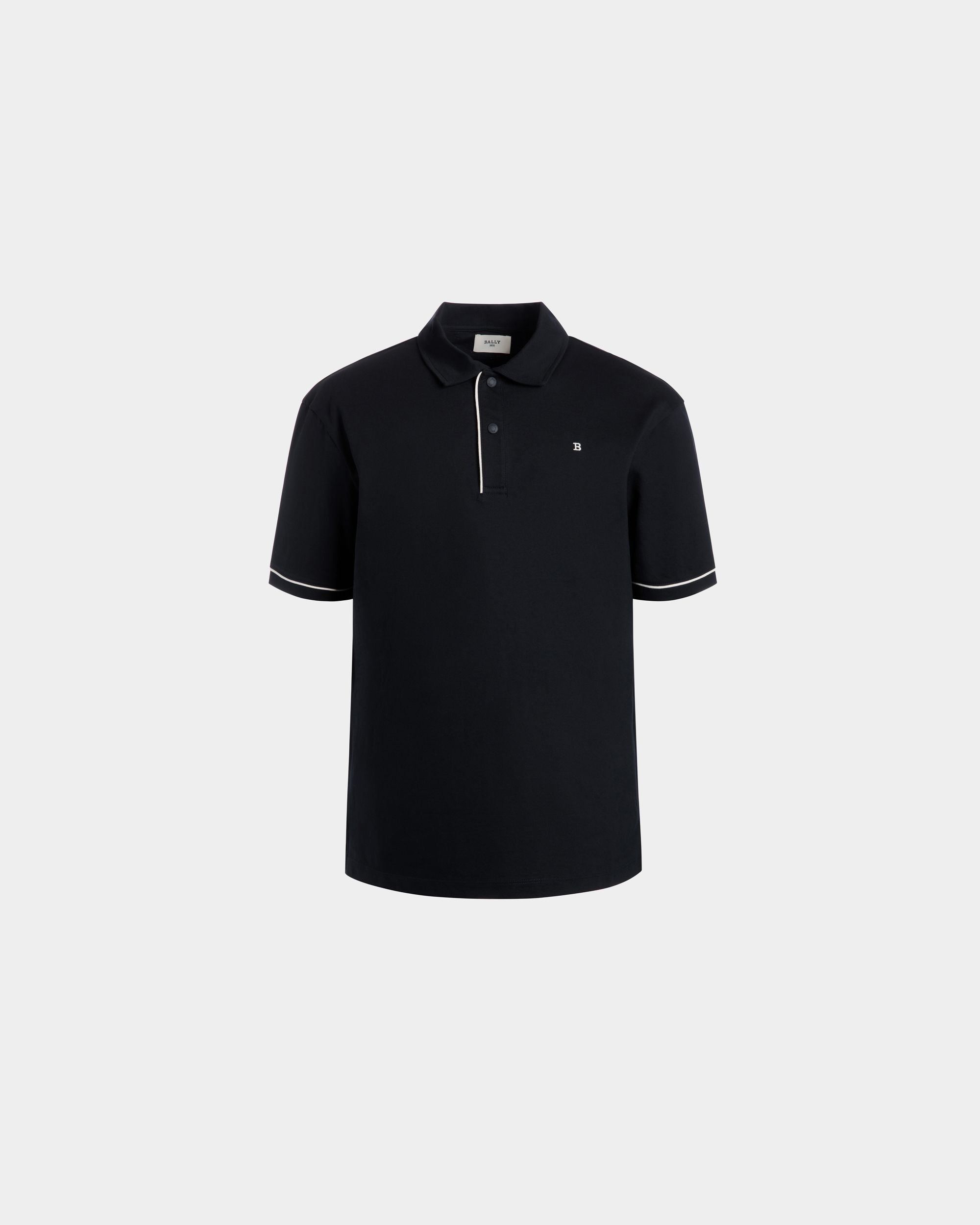 Polo In Blue Mix Poly And Cotton - Homme - Bally - 01