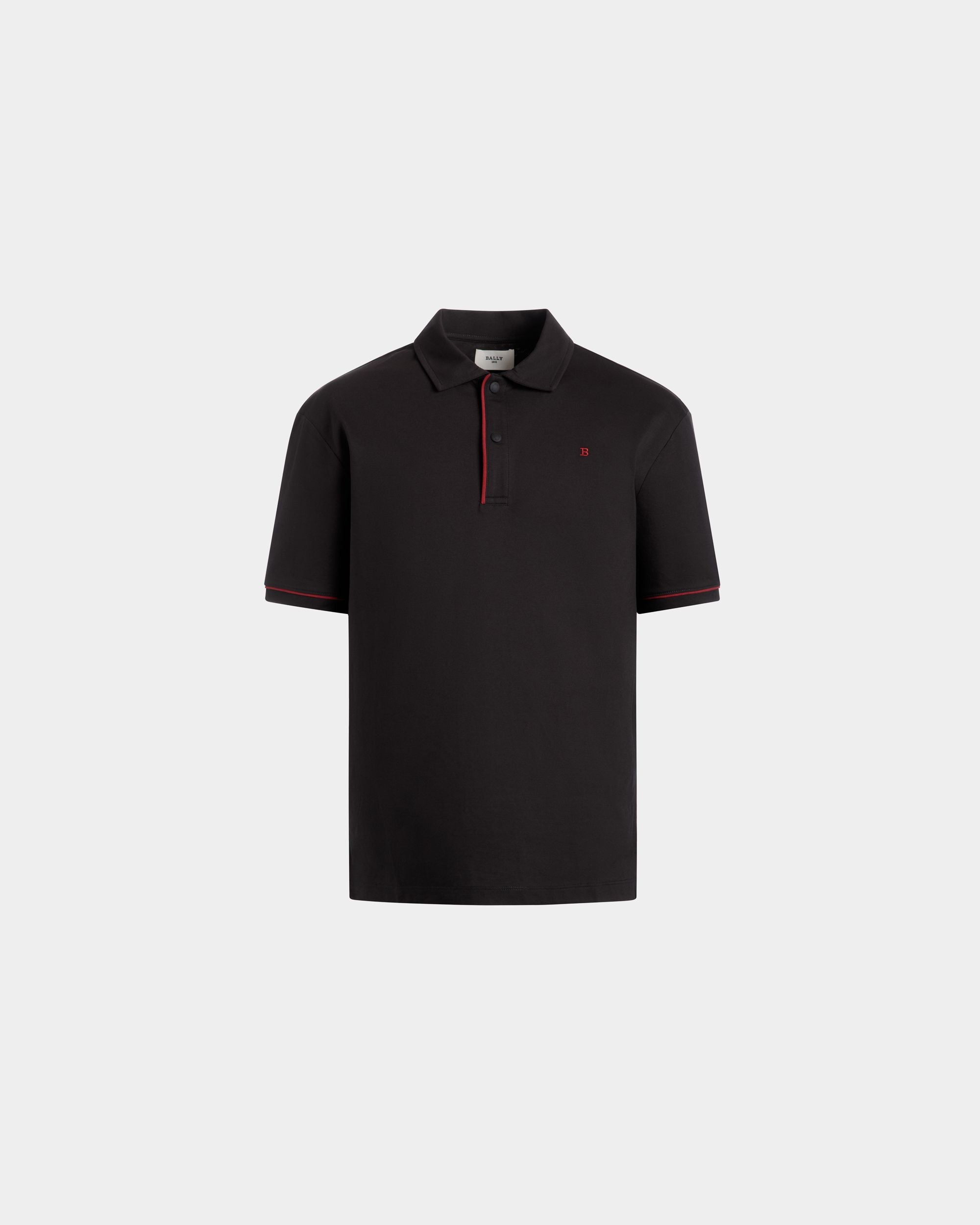 Polo In Black Mix Poly And Cotton - Homme - Bally - 01