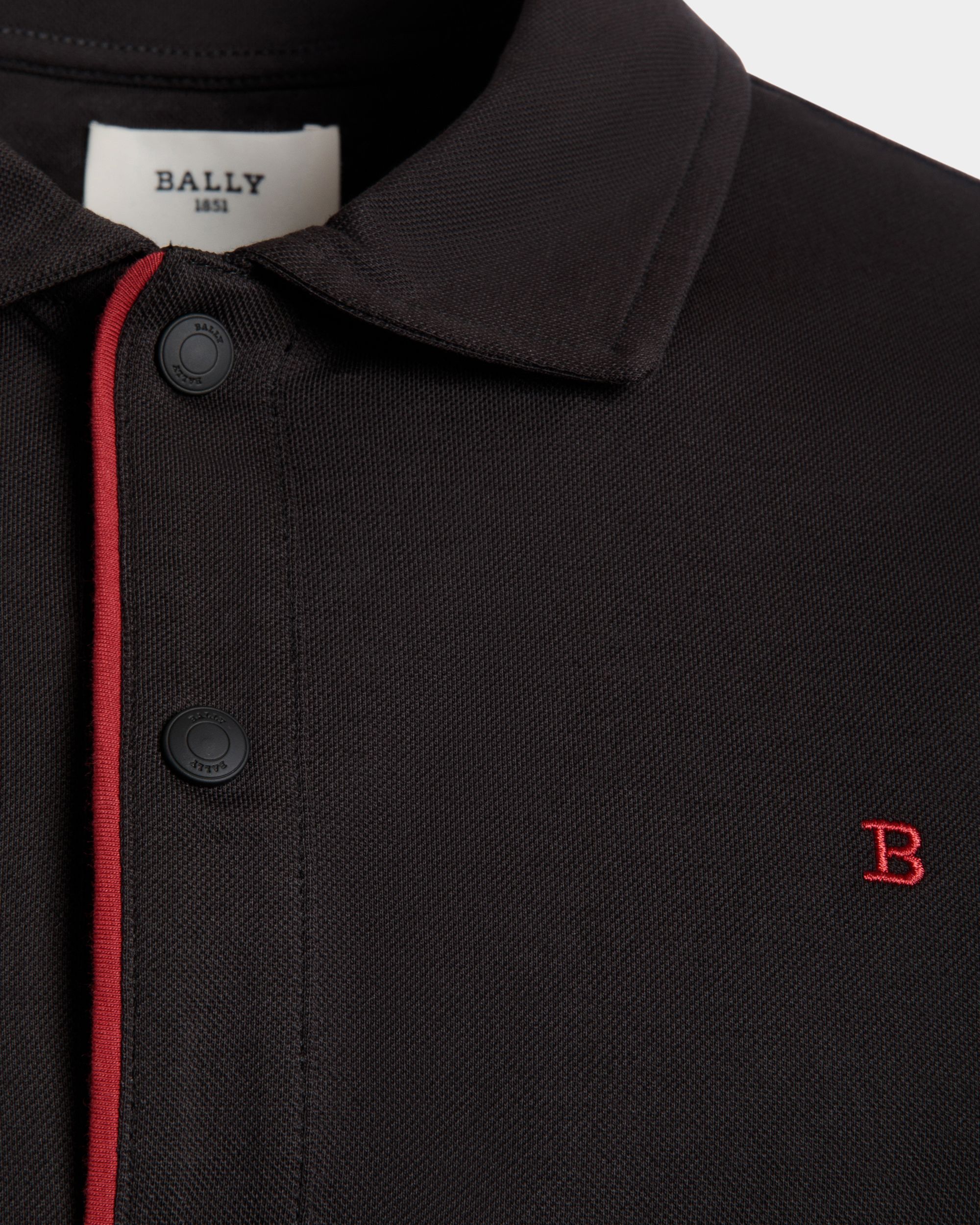 Polo In Black Mix Poly And Cotton - Homme - Bally - 02