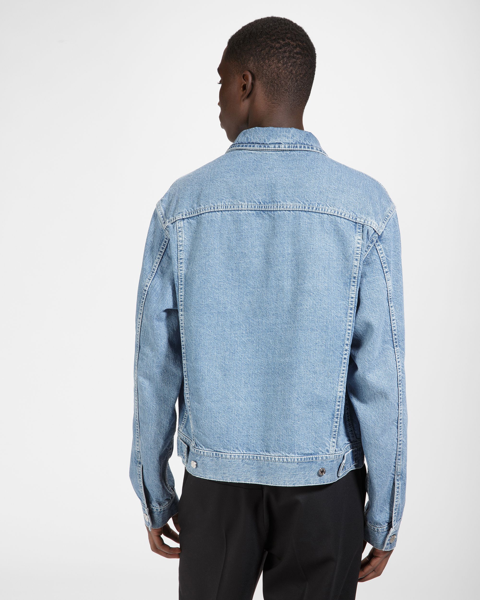 Veste En Denim De Coton Bleu Clair - Homme - Bally - 06