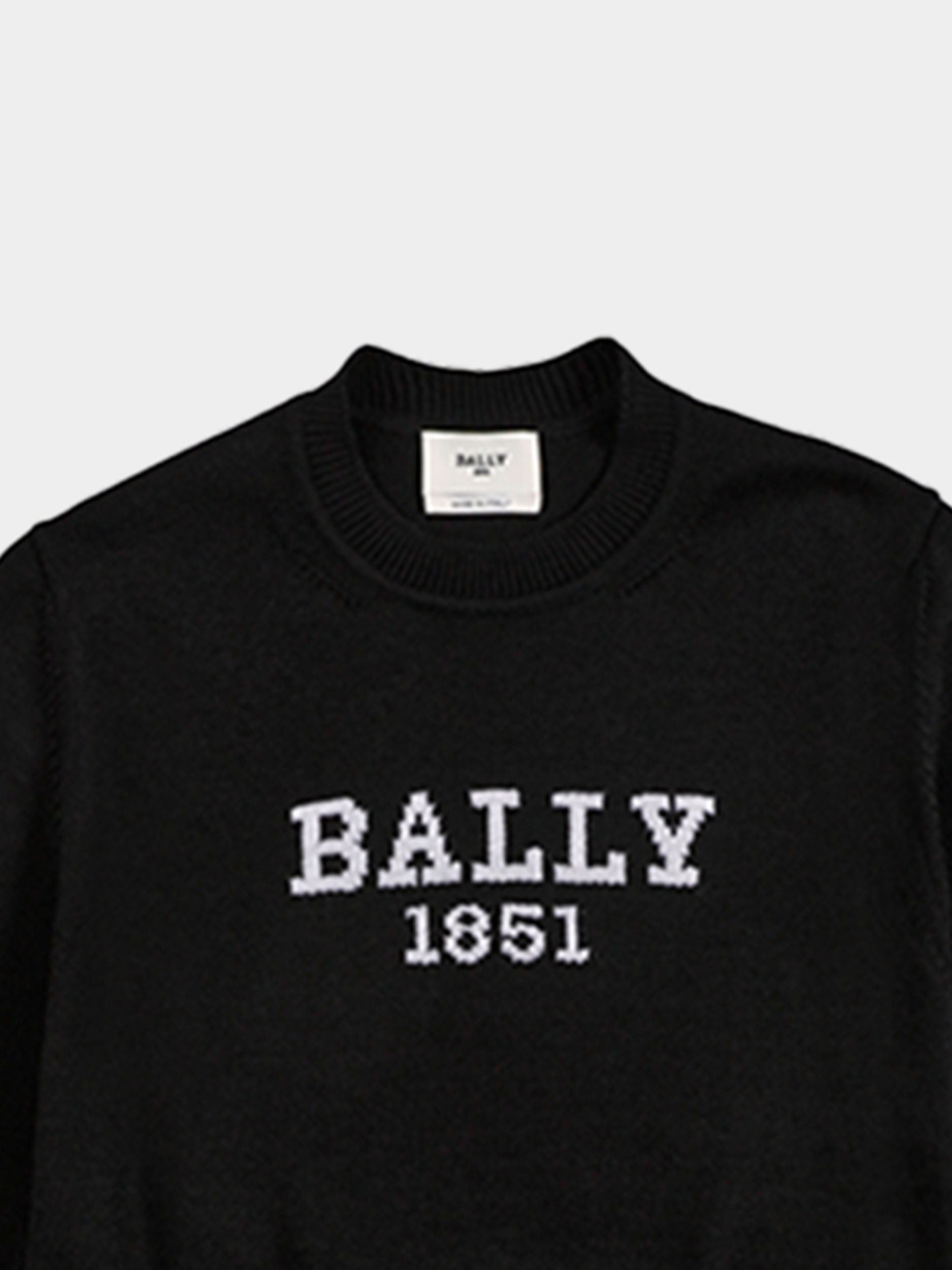 Men's Black Logo Sweater - Herren - Bally - 02