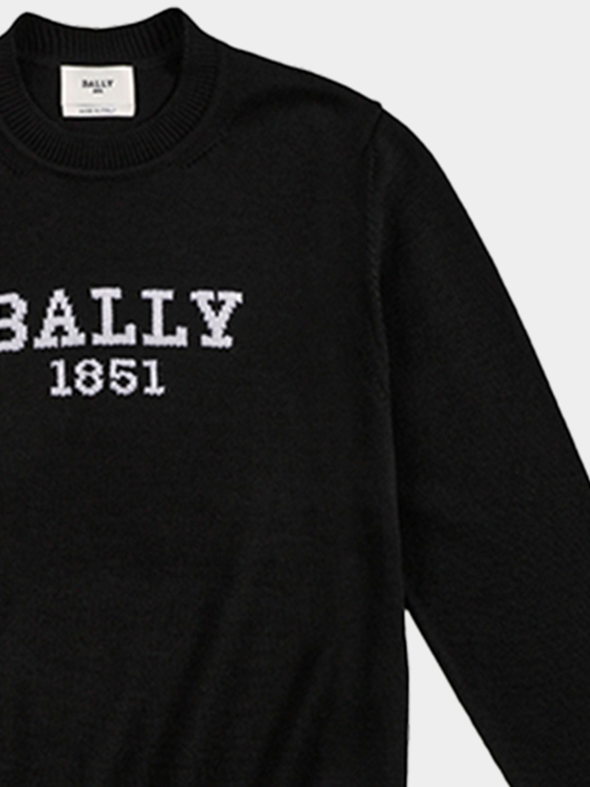 Men's Black Logo Sweater - Herren - Bally - 04