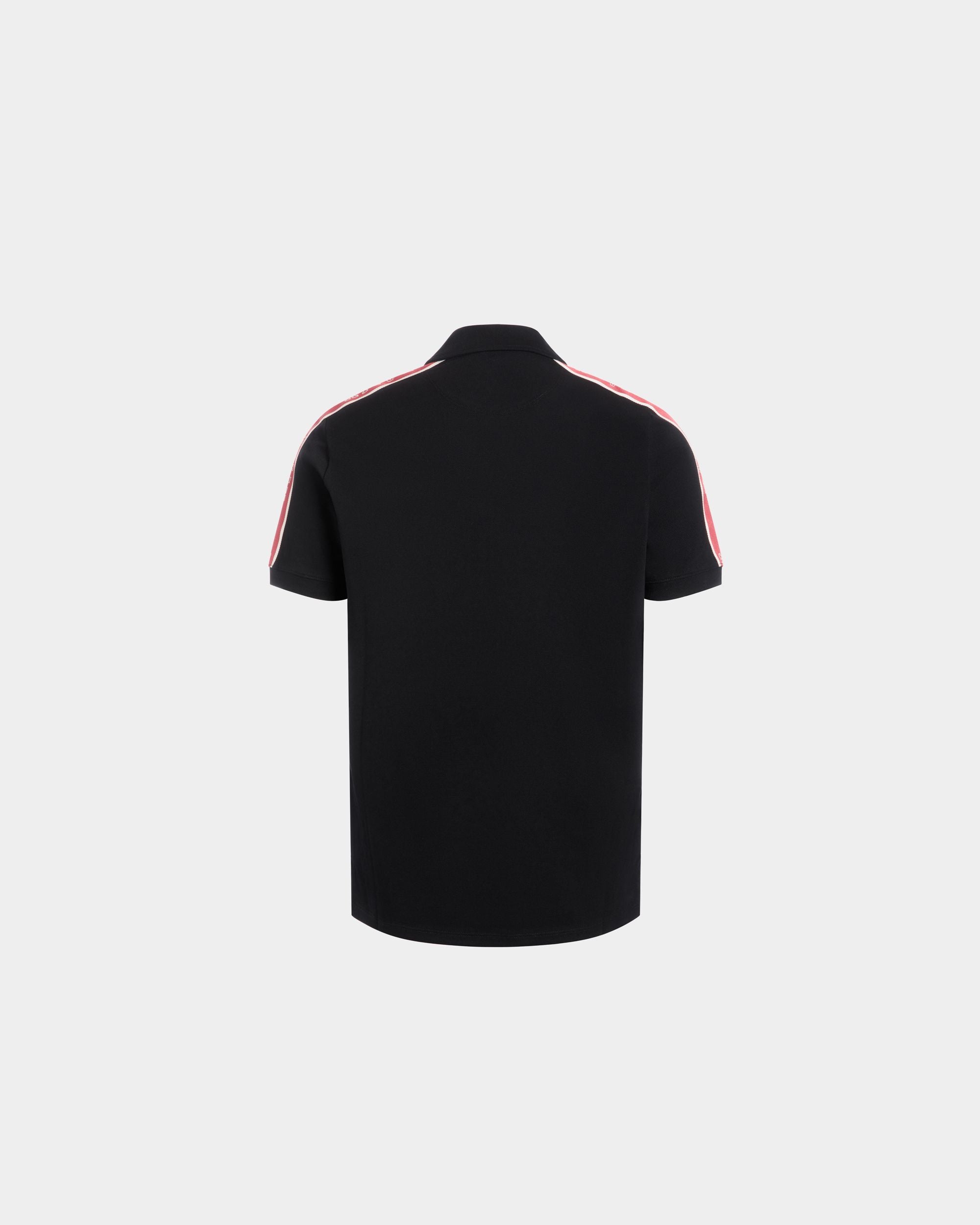 Polo Shirt in Black Piqué-Knit Cotton - Men's - Bally - 03