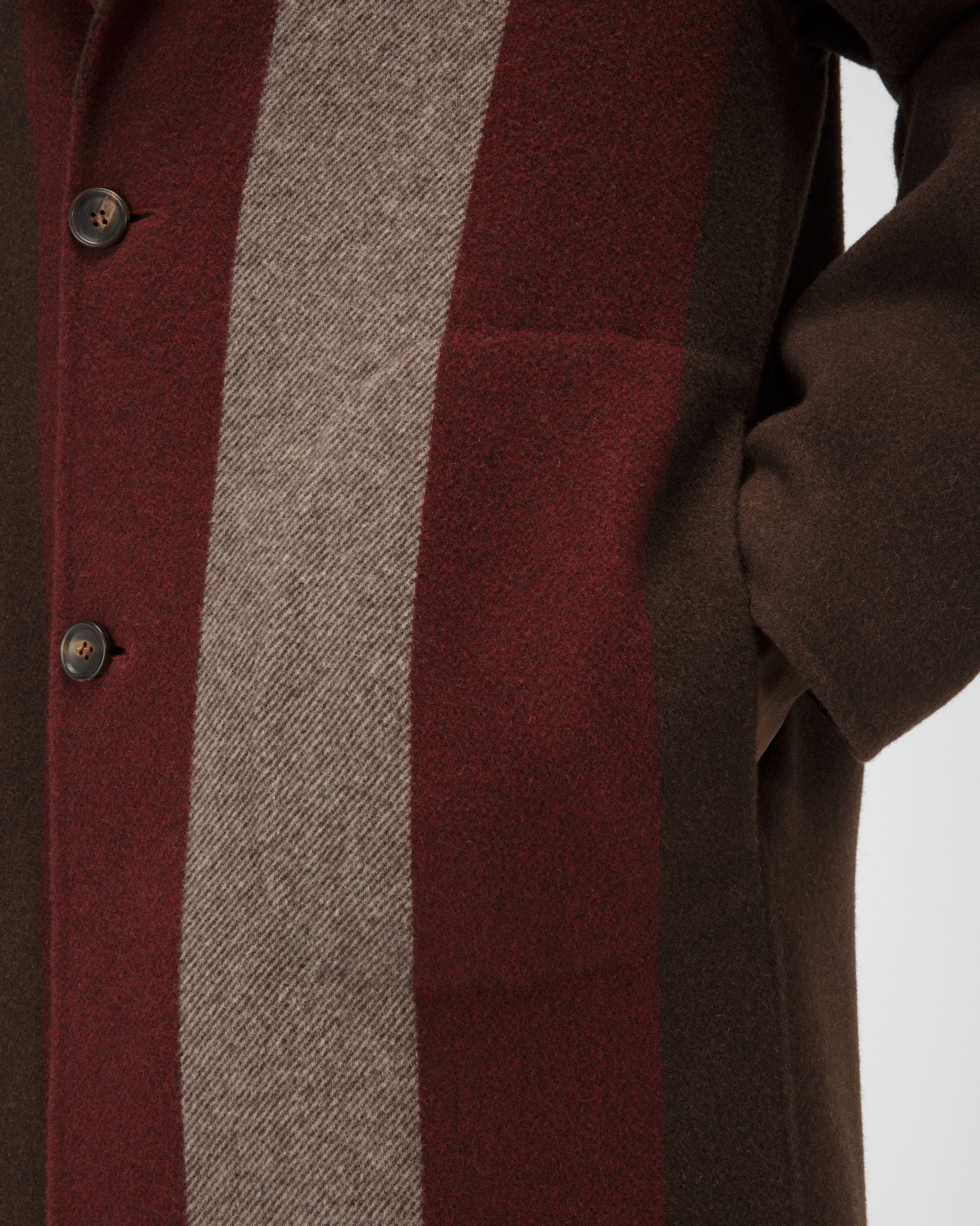 Manteau En Laine Mélangée Marron Ébène - Homme - Bally - 02