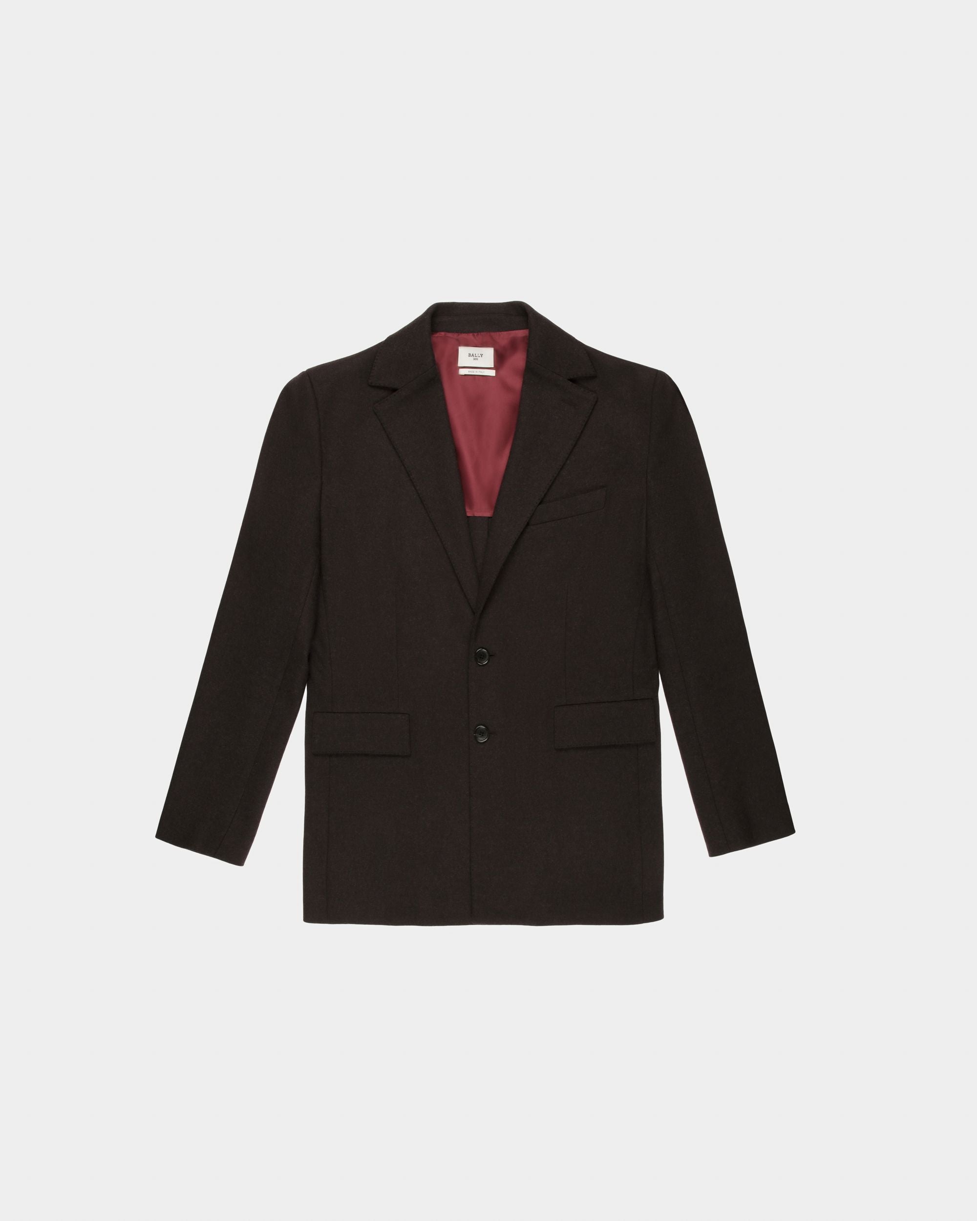 Wool Jacket In Ebony Brown - Men's - Bally - 04