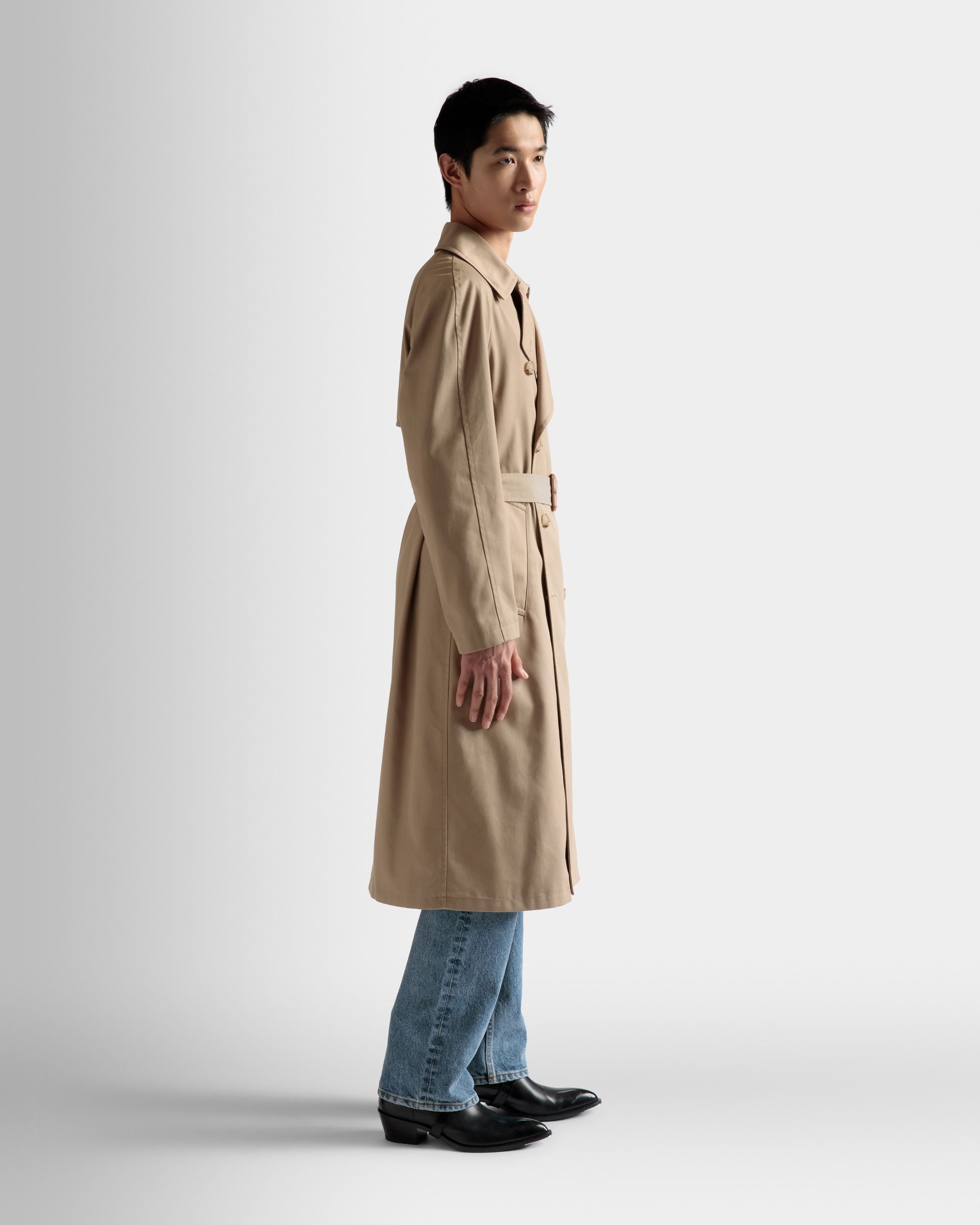 Trench Coat In Brown Cotton - Men's - Bally - 05