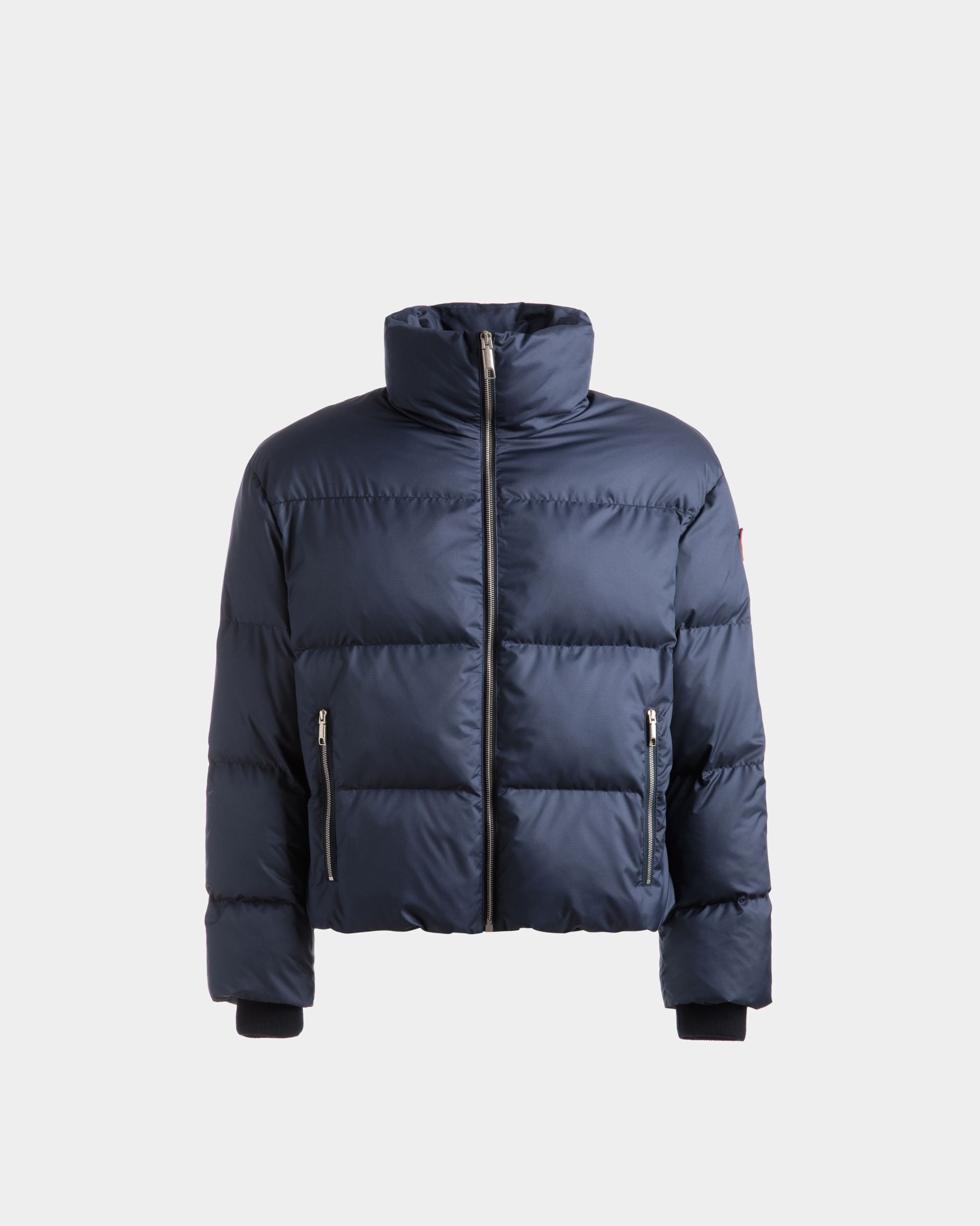 Puffer Jacket In Navy Blue Fabric - Men's - Bally - 01