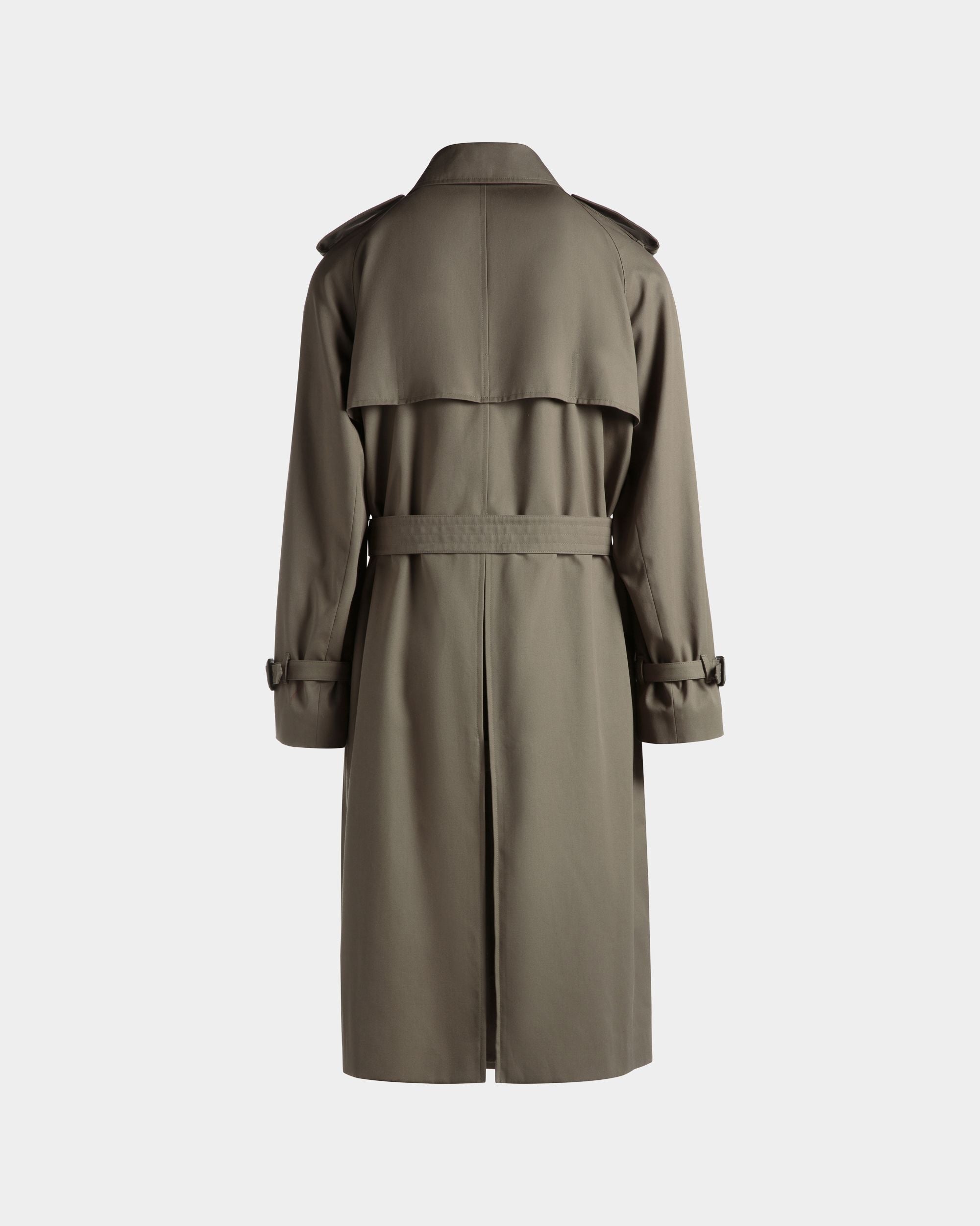 Zweireihiger Gabardine-Trenchcoat Aus Baumwollmix In Military Green - Herren - Bally - 08