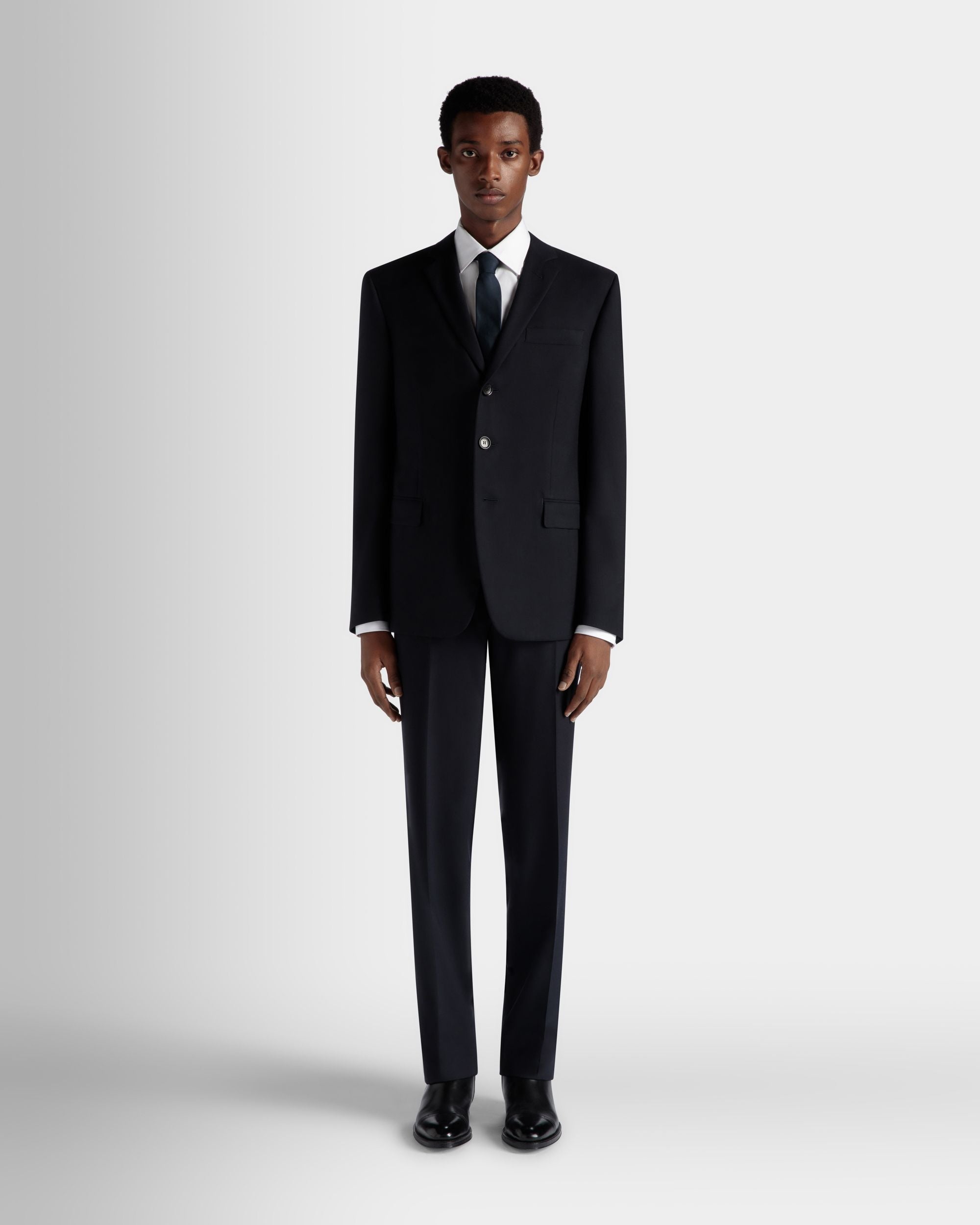 Einreihiger Blazer Aus Wolle In Navy Blue Aus Der Adrien Brody Travel-Kollektion - Herren - Bally - 02