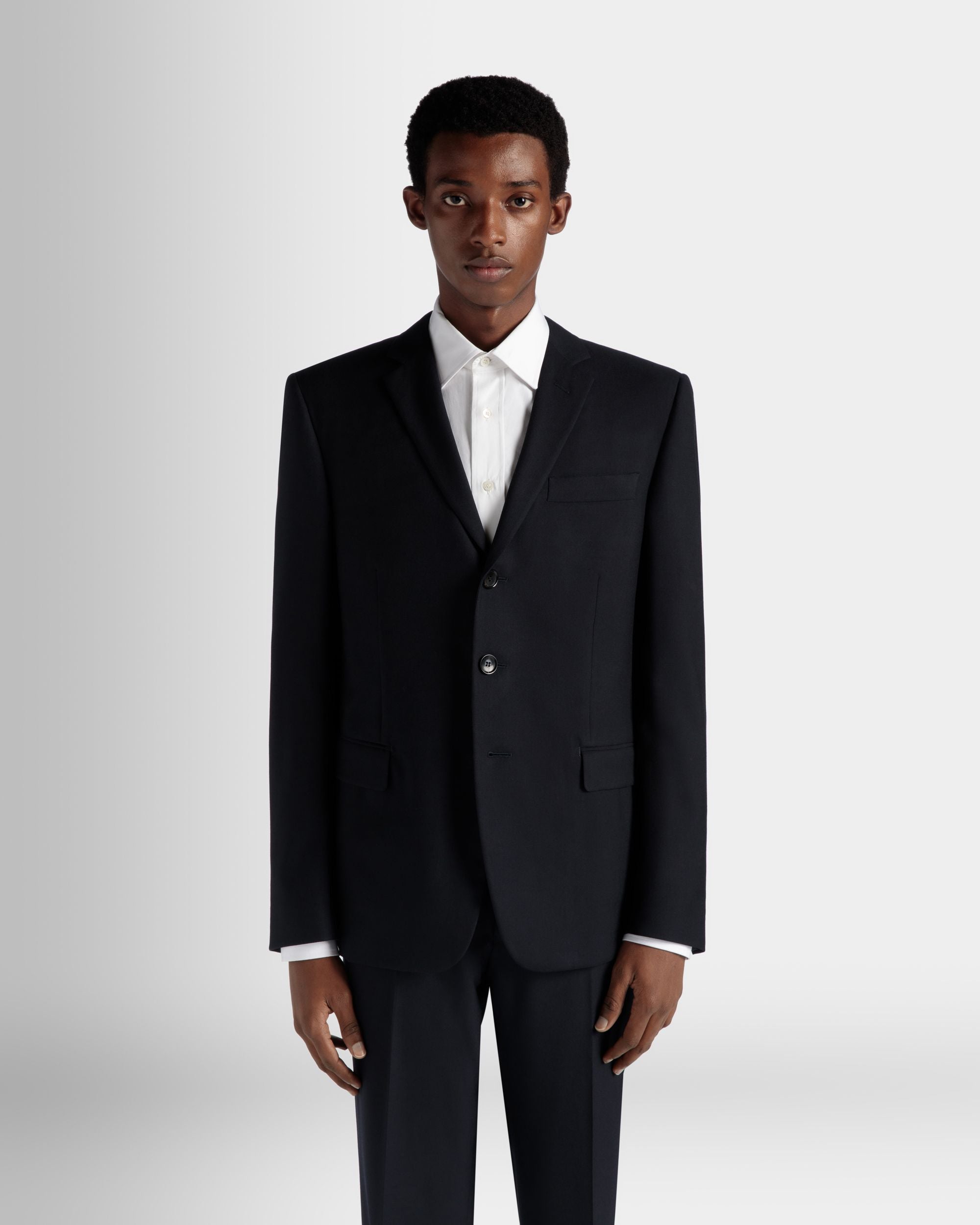 Einreihiger Blazer Aus Wolle In Navy Blue Aus Der Adrien Brody Travel-Kollektion - Herren - Bally - 03
