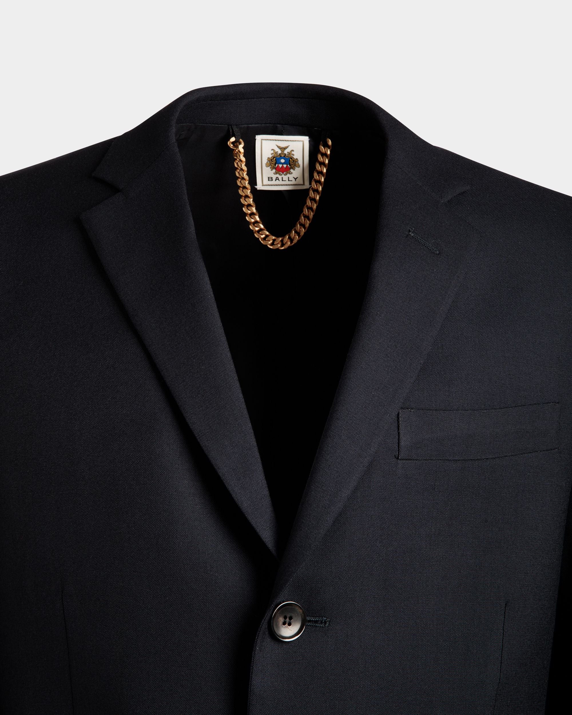 Einreihiger Blazer Aus Wolle In Navy Blue Aus Der Adrien Brody Travel-Kollektion - Herren - Bally - 05