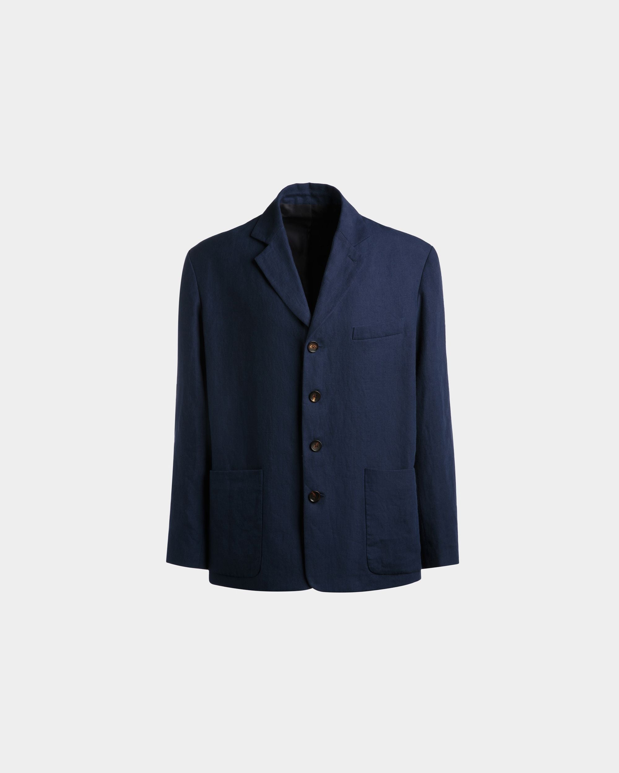 Veste En Lin Navy Blue - Homme - Bally - 01