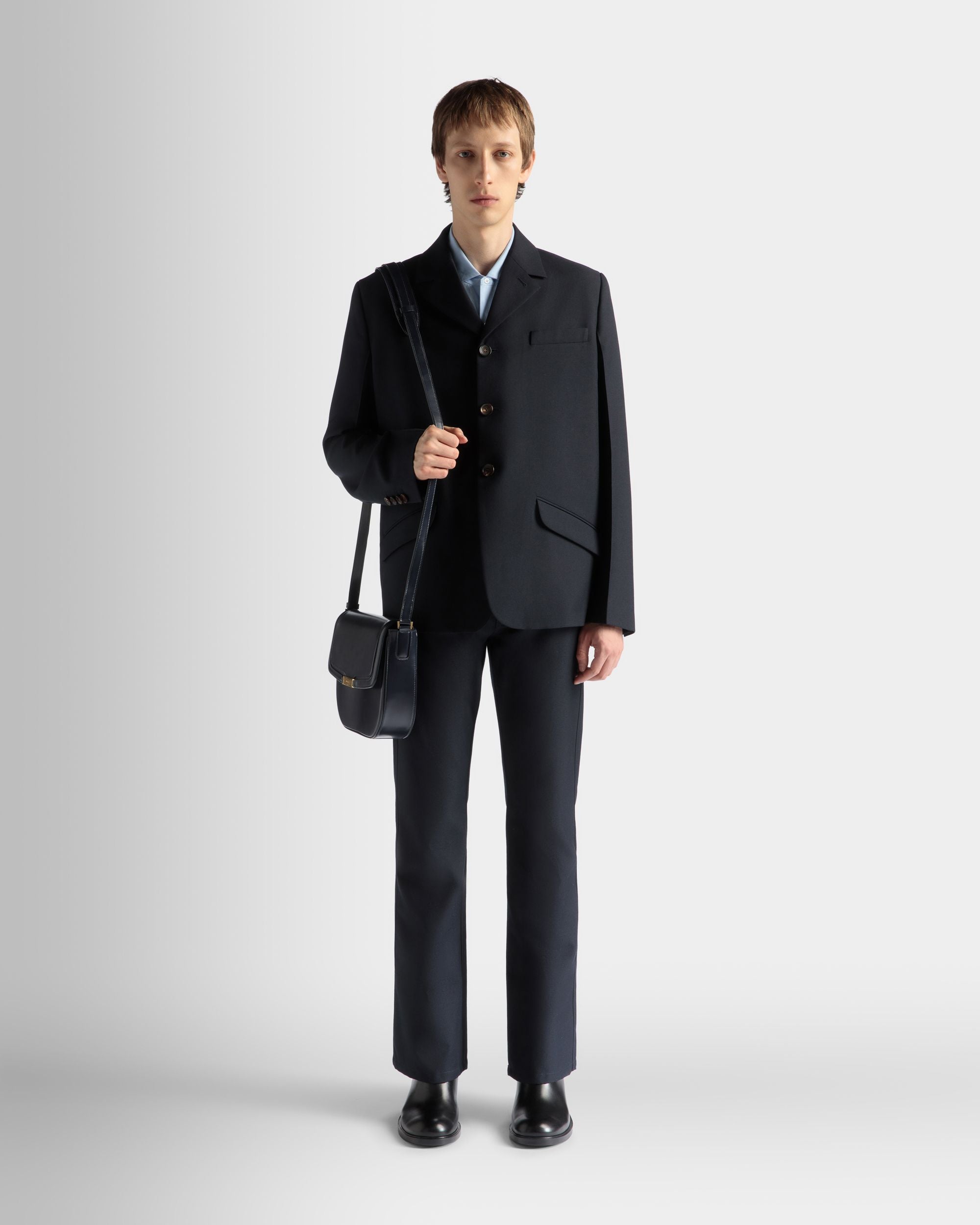 Chaqueta De Mezcla De Lana Navy Blue - Hombre - Bally - 02