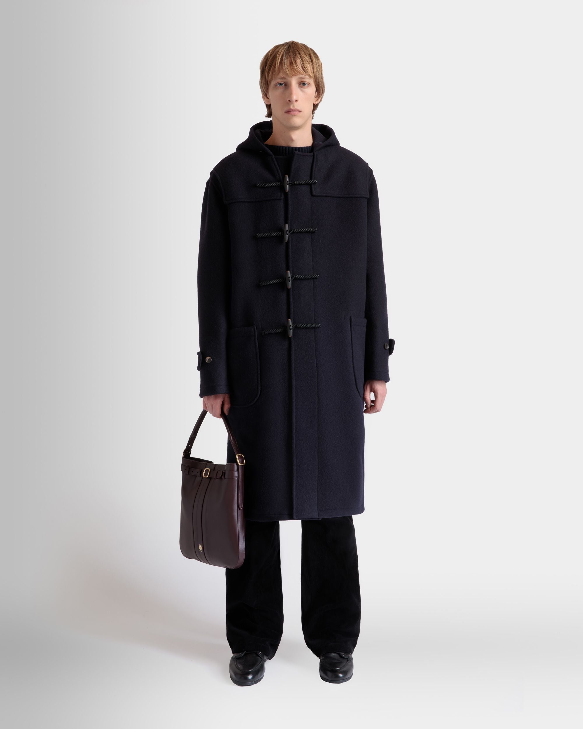 Duffel-Coat En Laine Navy Blue - Homme - Bally - 02