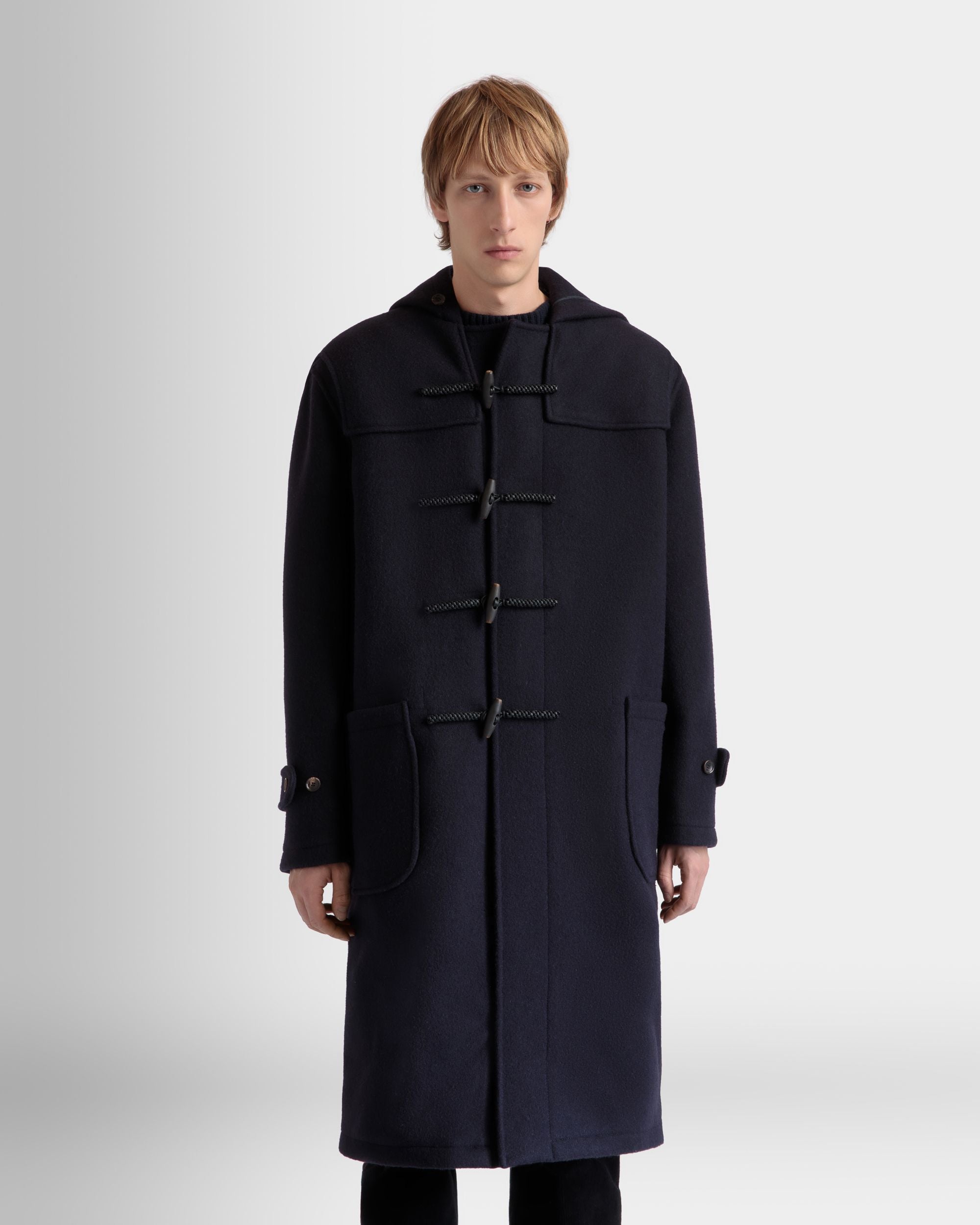 Duffel-Coat En Laine Navy Blue - Homme - Bally - 03