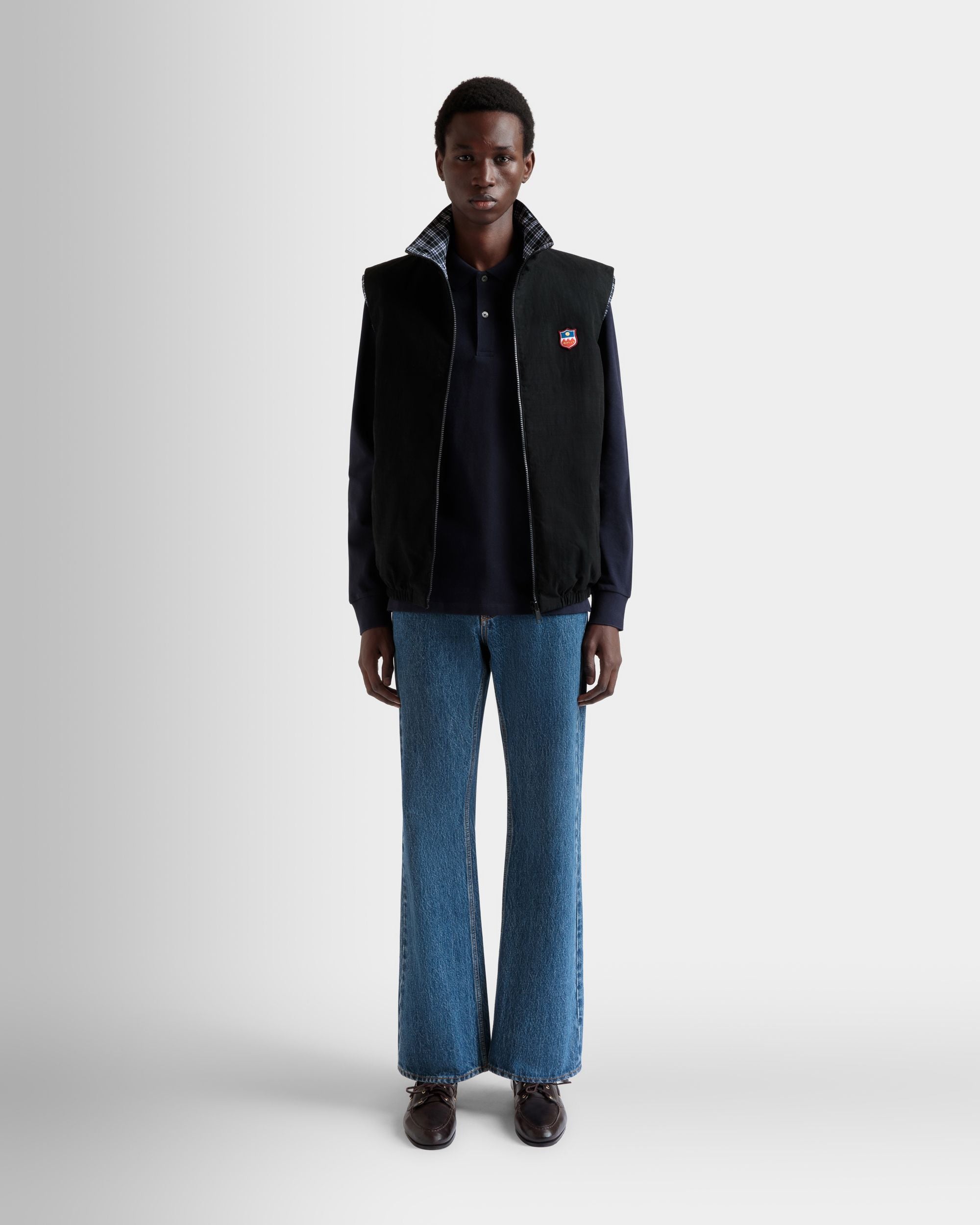 Gilet Réversible En Coton Mélangé Noir - Homme - Bally - 02