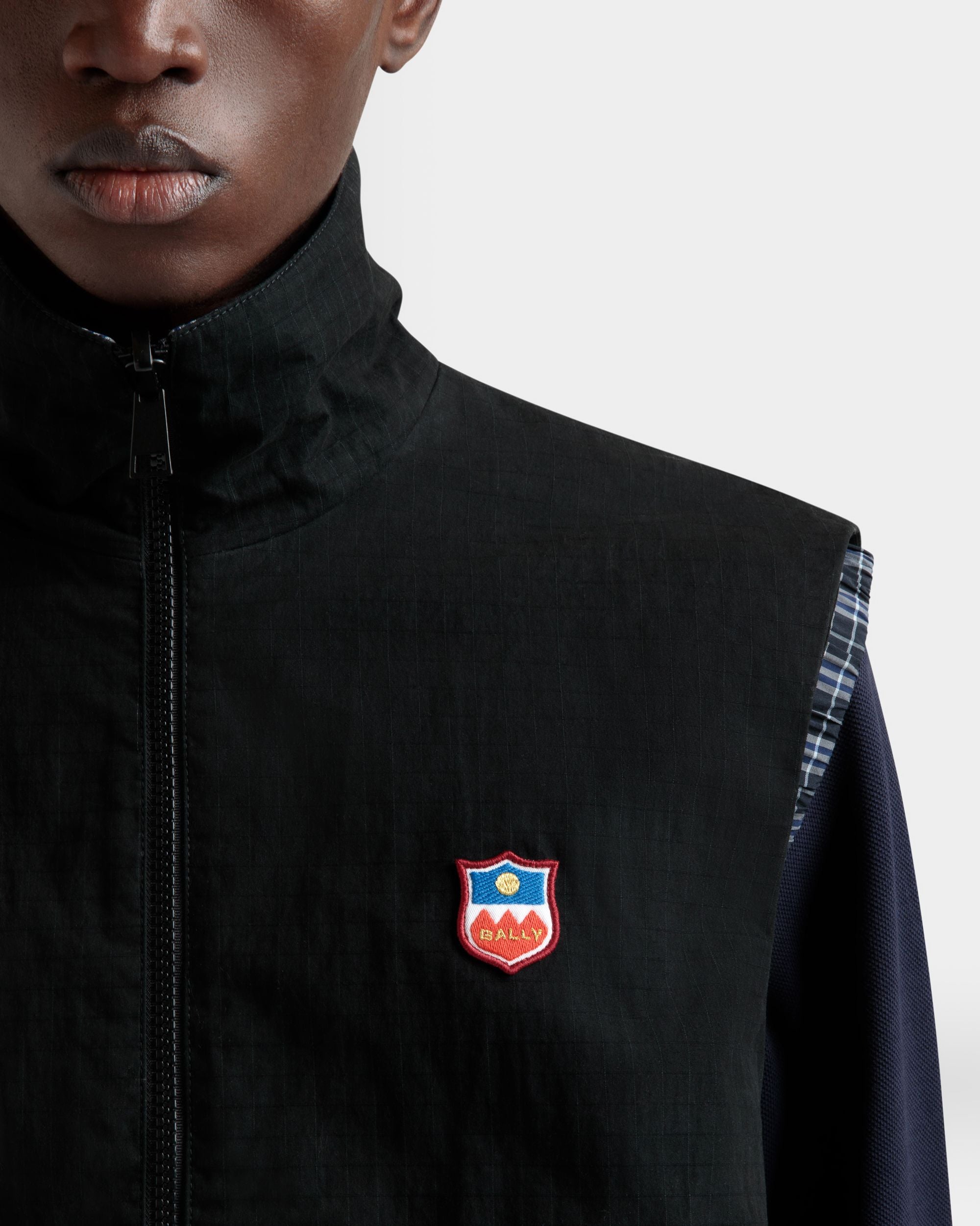 Gilet Réversible En Coton Mélangé Noir - Homme - Bally - 03
