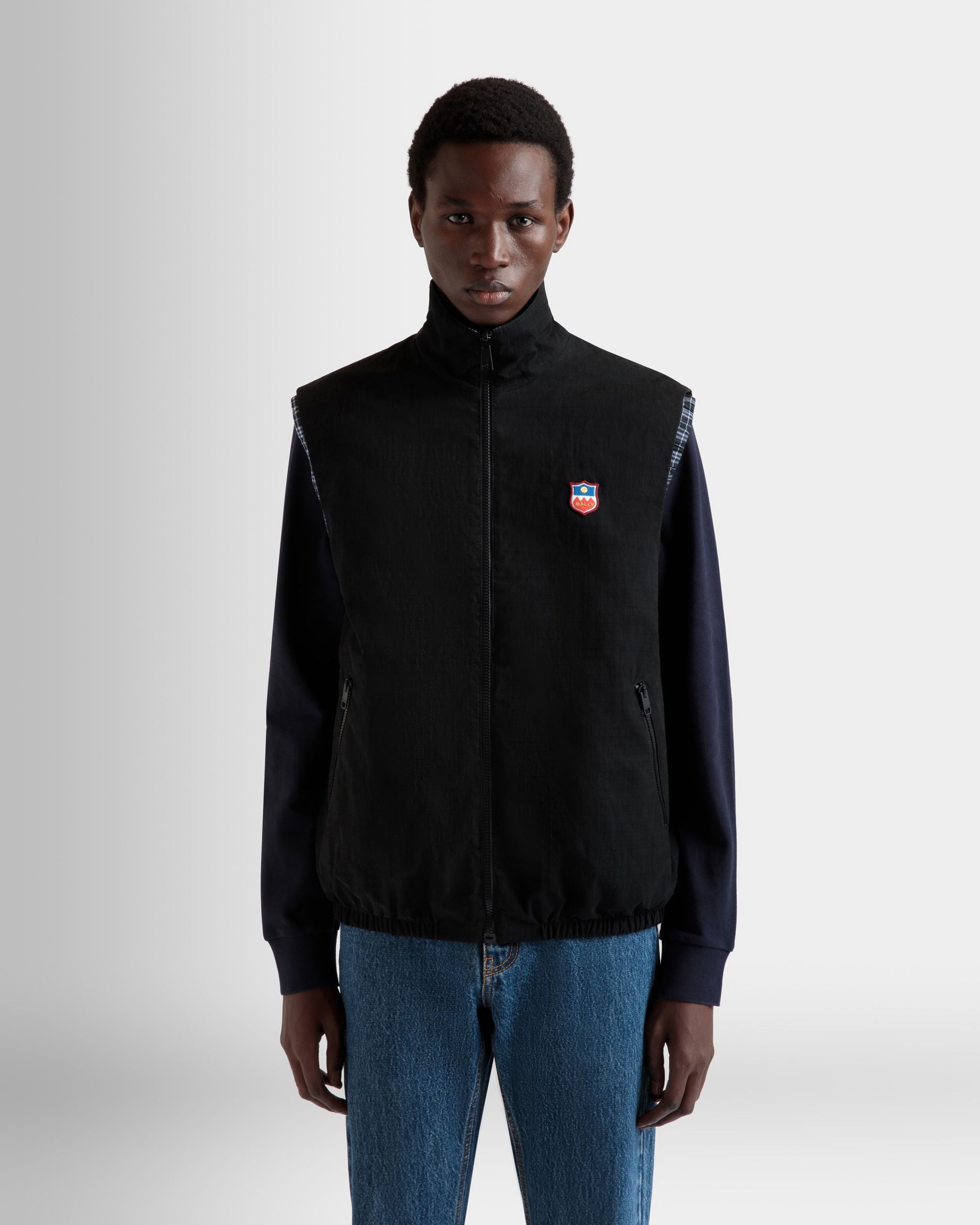 Gilet Réversible En Coton Mélangé Noir - Homme - Bally - 09