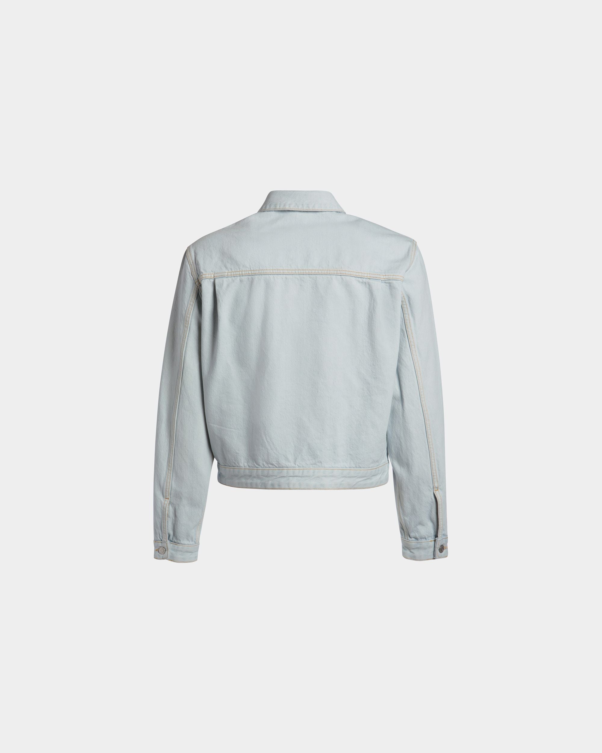 Trucker Jacket in Light Blue Cotton - Homme - Bally - 07