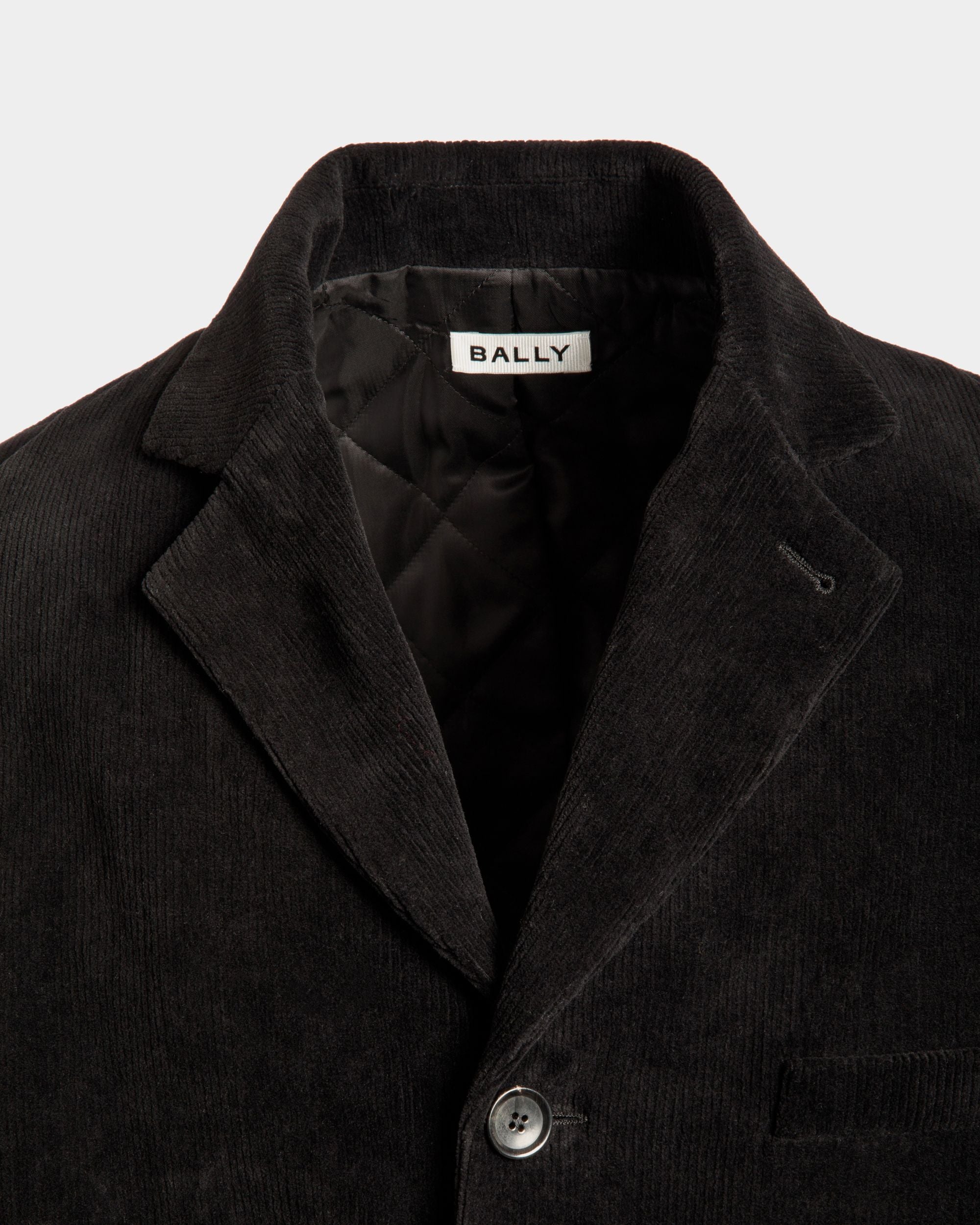 Blazer En Velours Côtelé De Coton Noir - Homme - Bally - 04