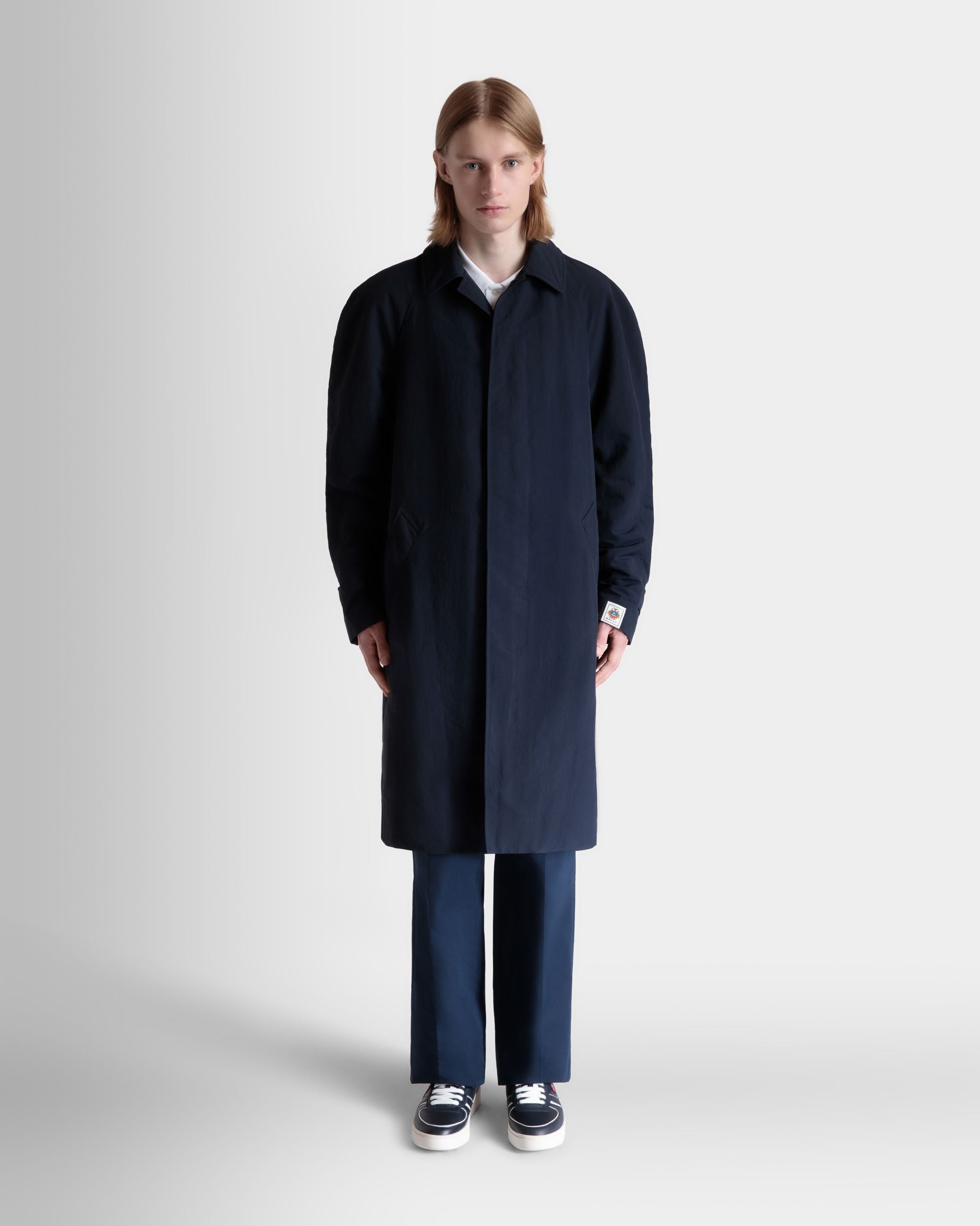 Trenchcoat Aus Nylon In Navy Blue - Herren - Bally - 02