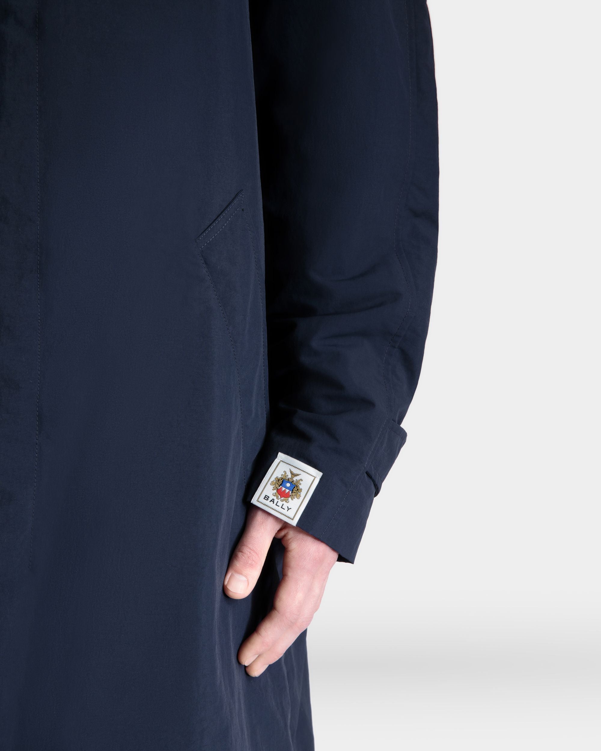 Trenchcoat Aus Nylon In Navy Blue - Herren - Bally - 03