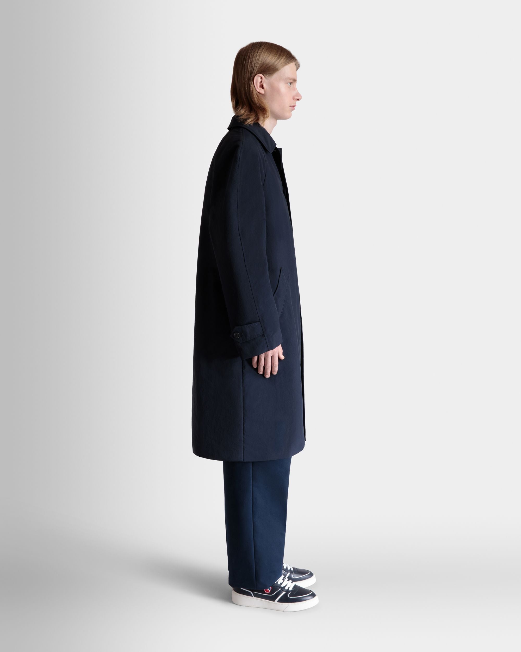 Trenchcoat Aus Nylon In Navy Blue - Herren - Bally - 05