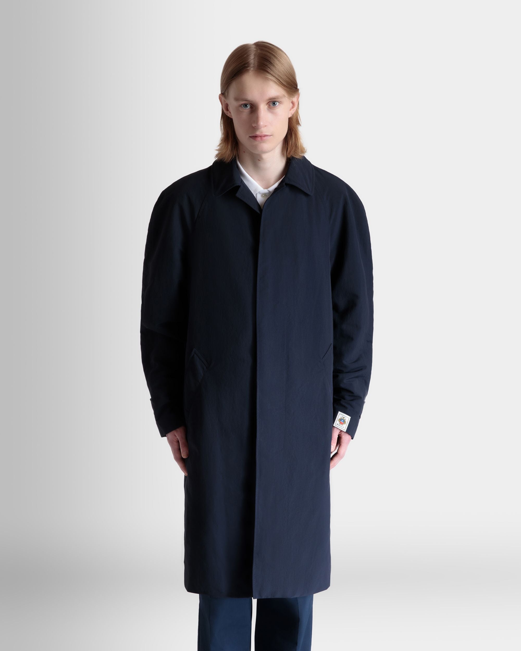 Trenchcoat Aus Nylon In Navy Blue - Herren - Bally - 08